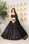 Black Sequin Embroidered Lehenga Choli Set