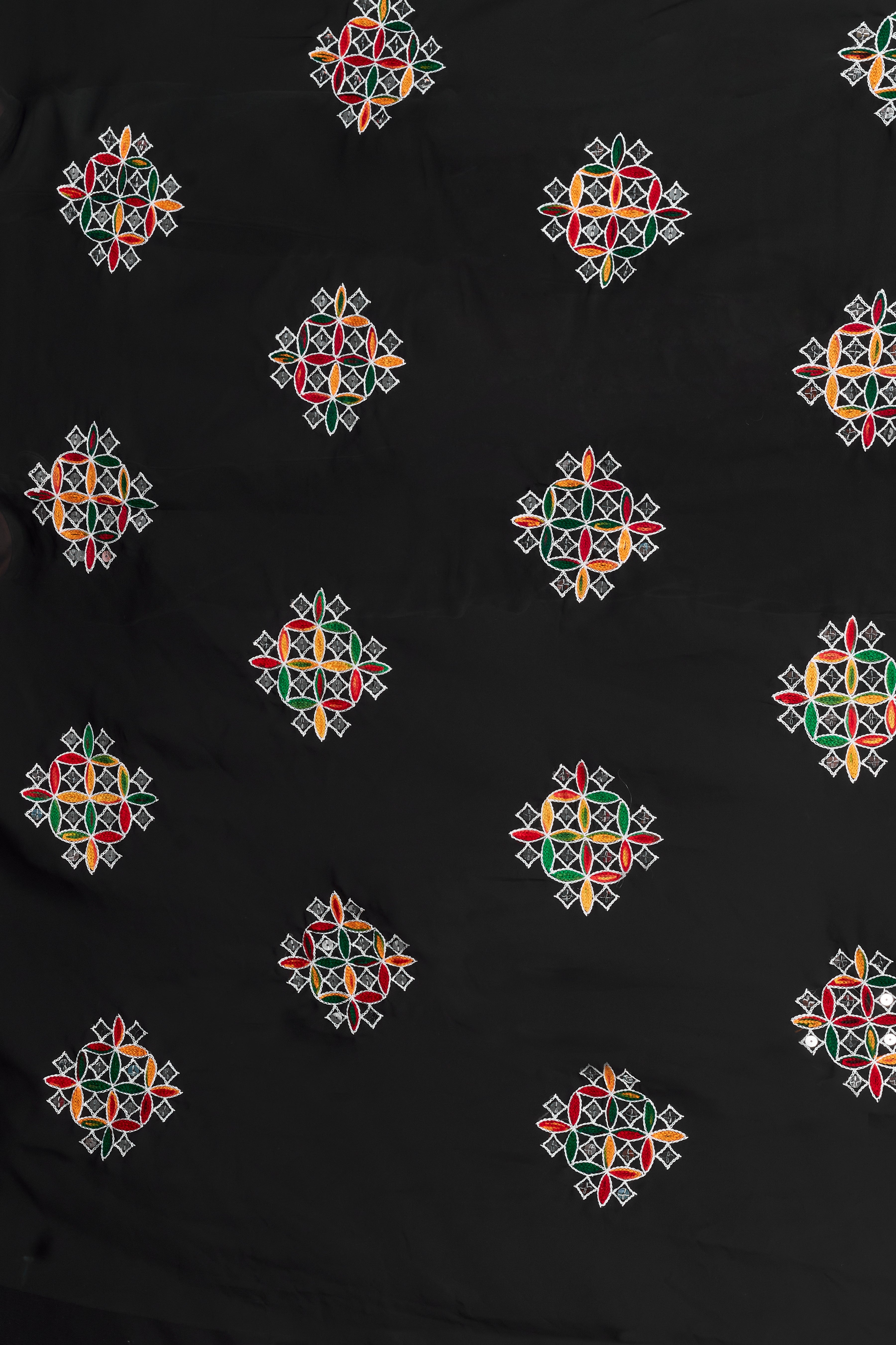 SNIZVI Black Floral Pure Georgette Ready to Wear Saree