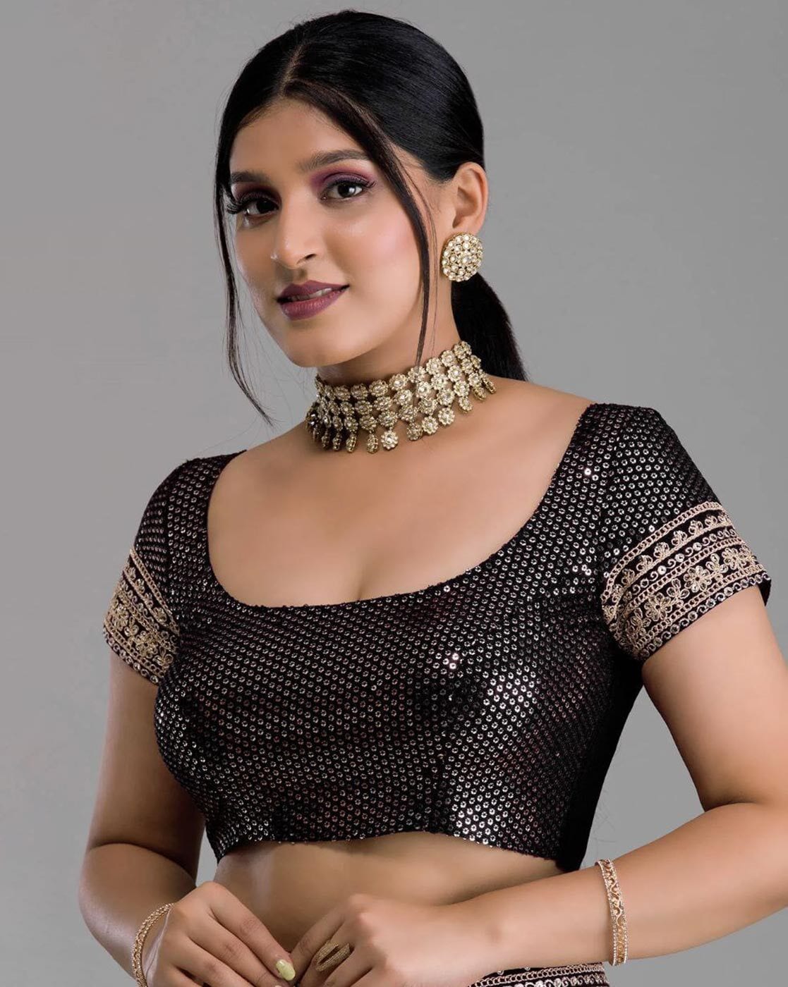 Black Zariwork Chiffon Designer Saree Koskii