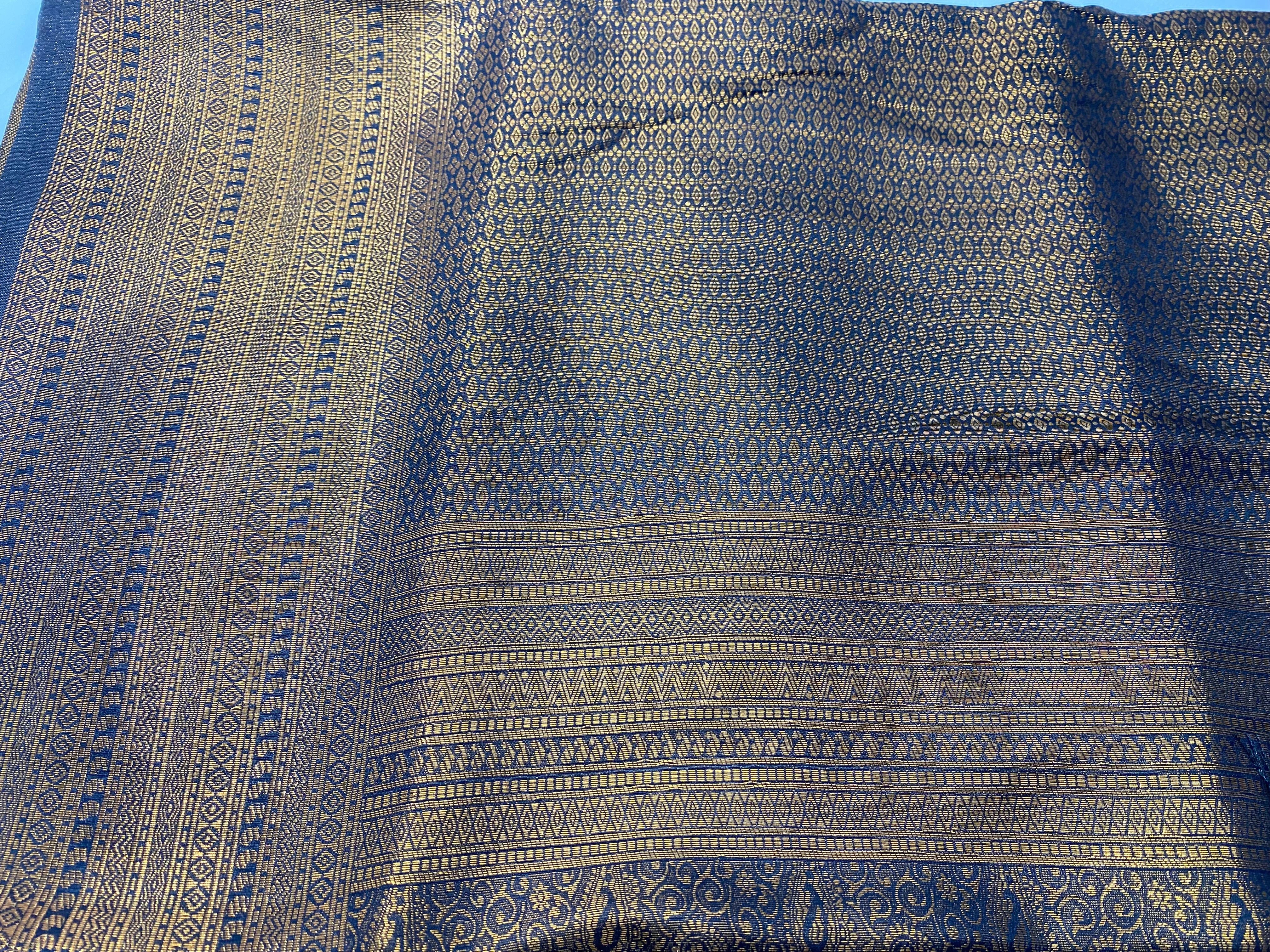 Black Banarasi Soft Silk Saree with Antique Gold Zari