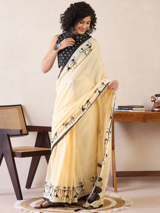 Warli Pure Cotton Ready to Wear Bagh Sarees