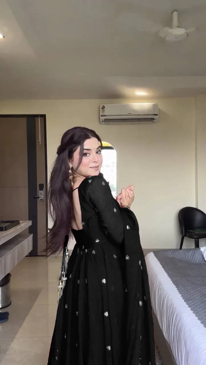 Classic Black Special Anarkali Premium Suit Set