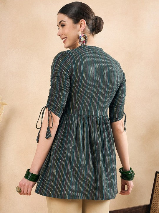 Katha Deatil Pure Cotton Anarkali Kurti