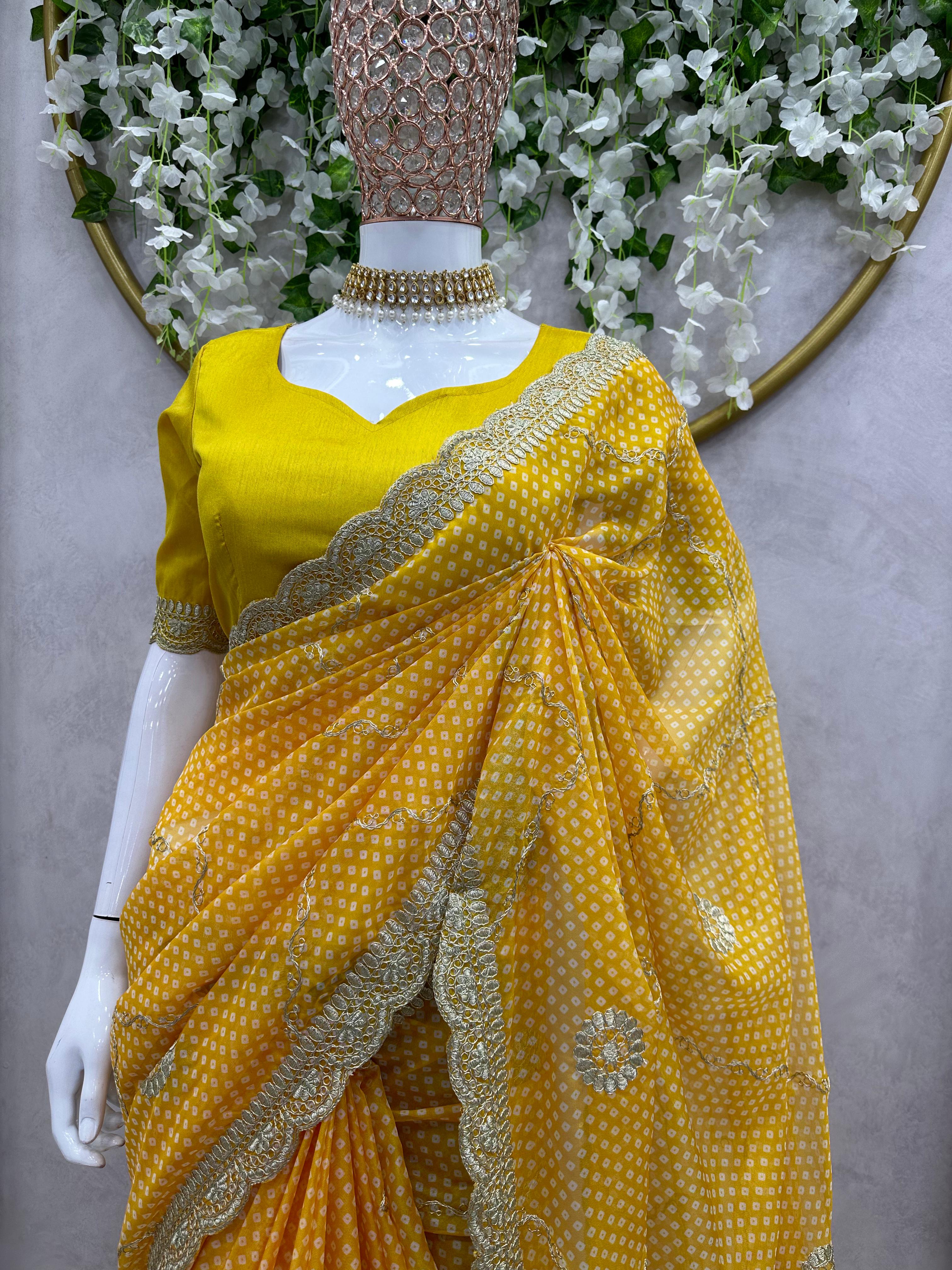 Beautiful Designer Saree on Tebby Silk Febric with Digital Print & Coding with Thred work and Blouse