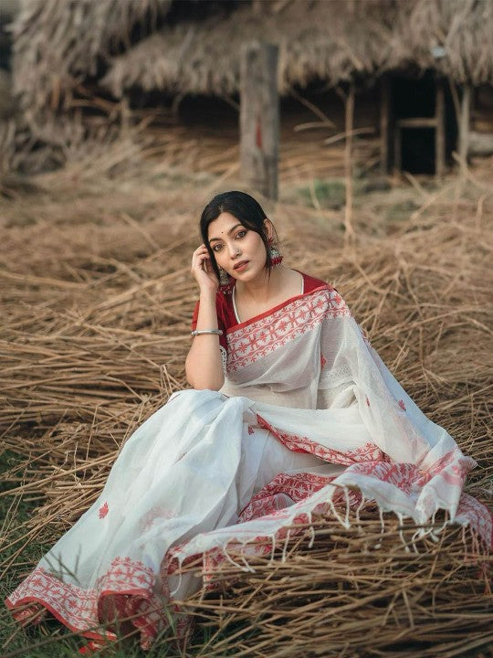 Ethnic Motifs Woven Design Saree