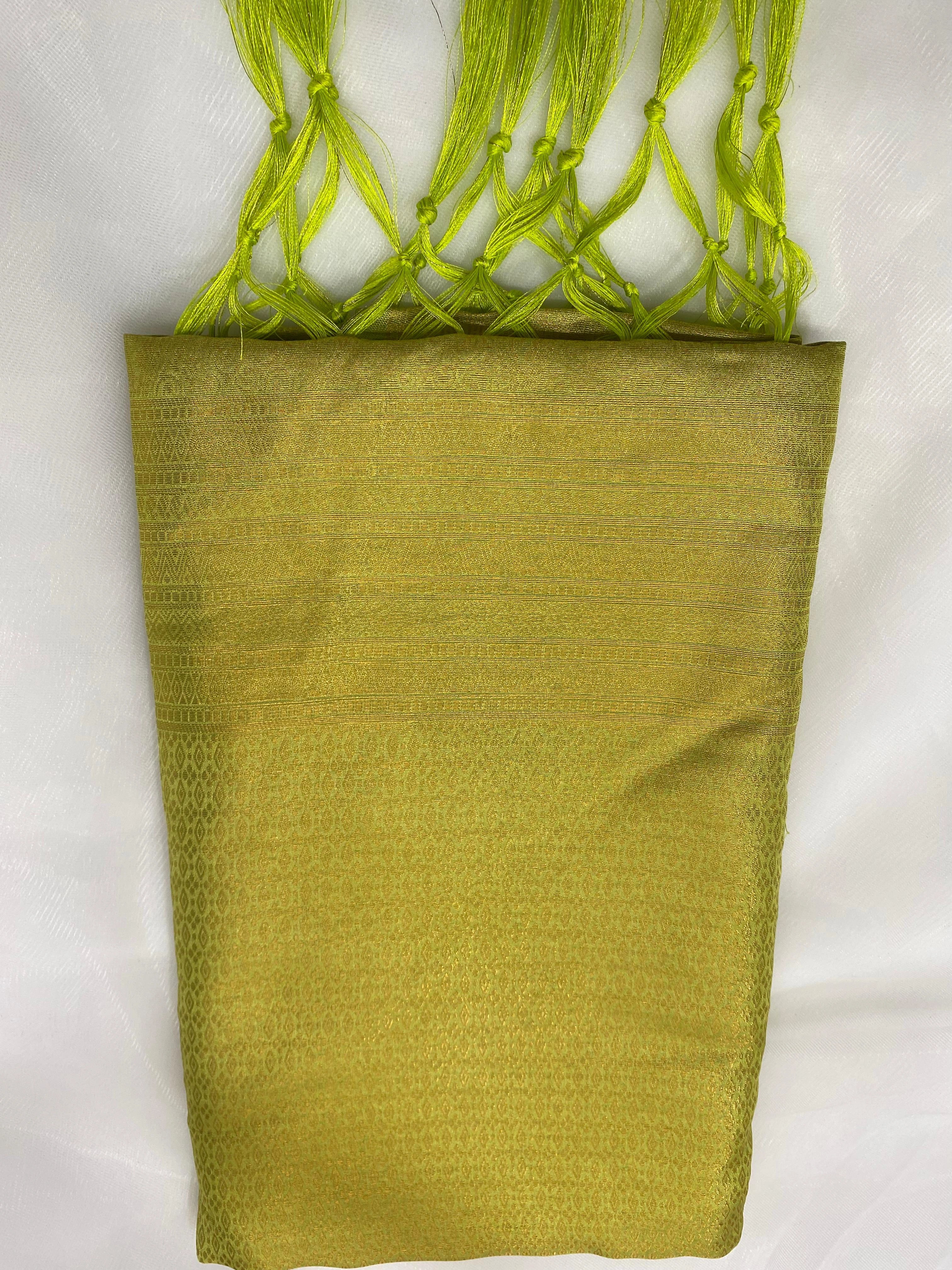 Pista Green Banarasi Style Soft Silk Saree with Zari