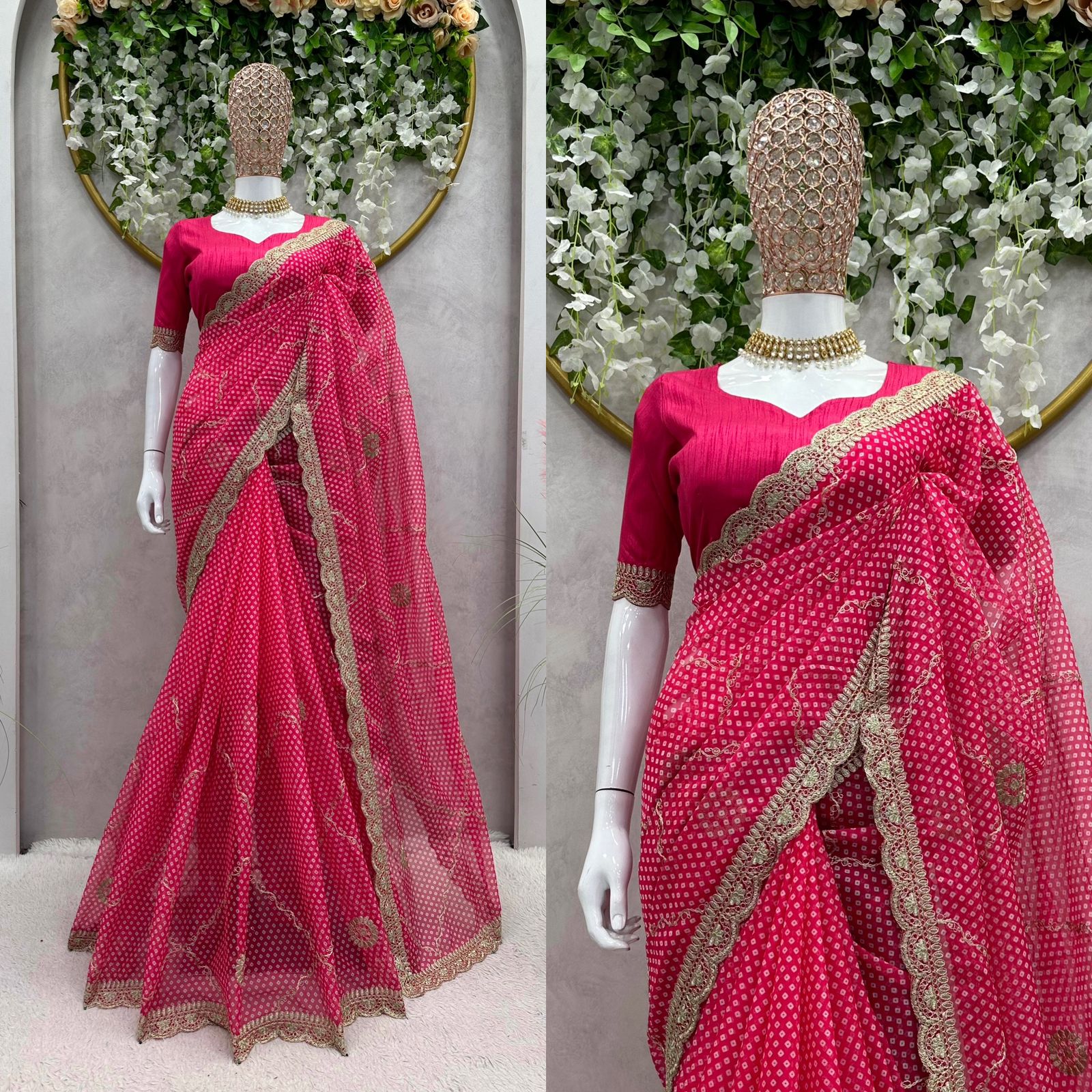 Beautiful Designer Saree on Tebby Silk Febric with Digital Print & Coding with Thred work and Blouse