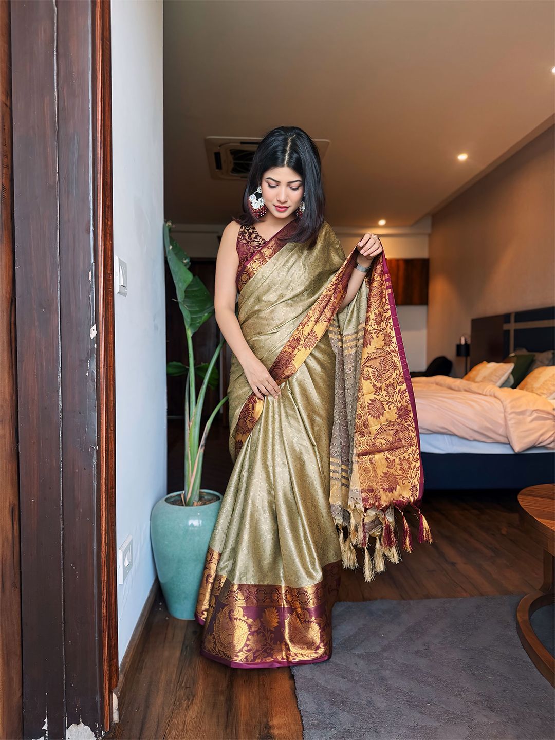 Zari Woven Tassel Saree