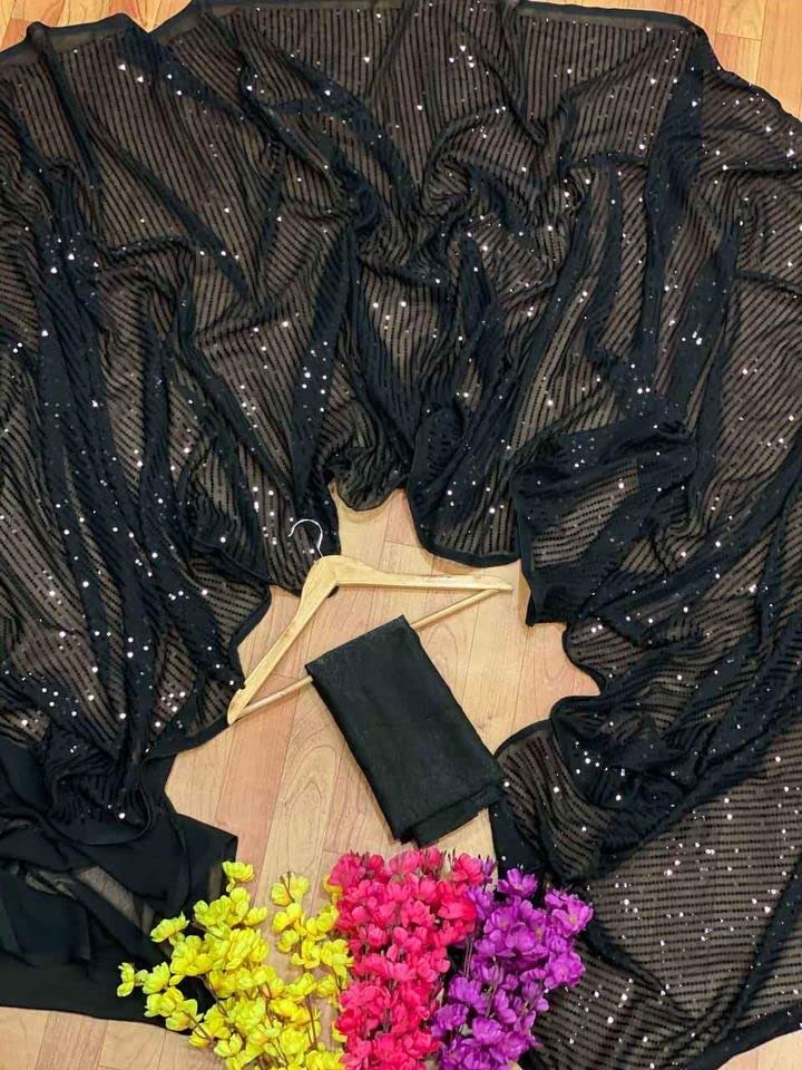 Black Zariwork Chiffon Designer Saree Koskii