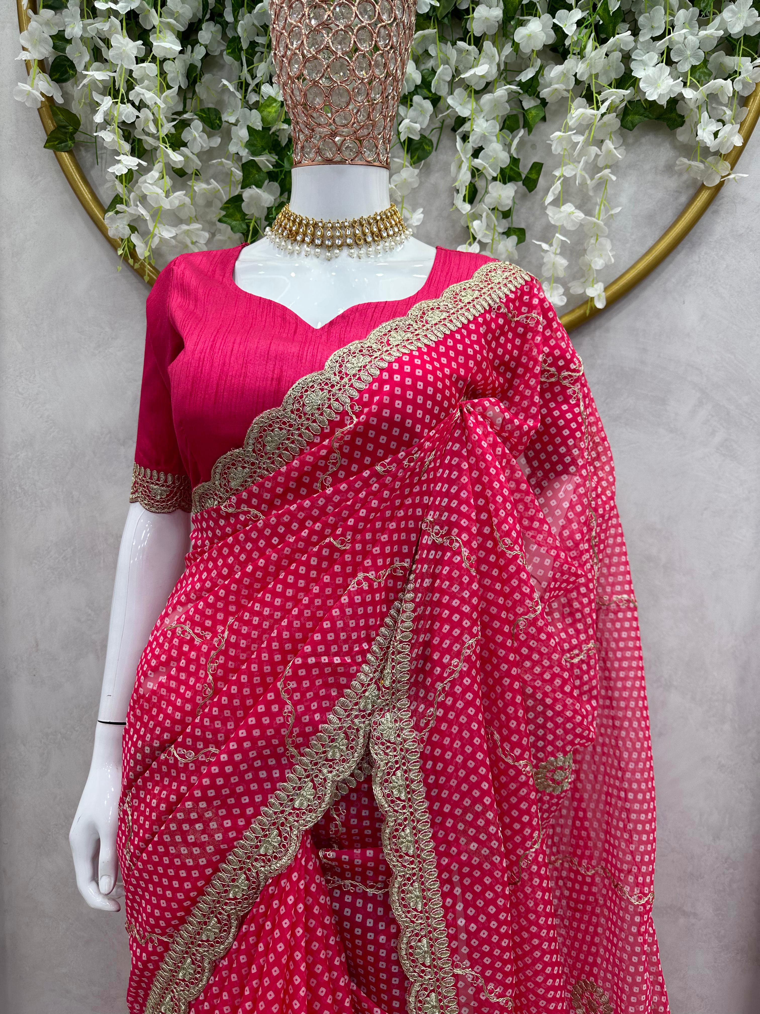 Beautiful Designer Saree on Tebby Silk Febric with Digital Print & Coding with Thred work and Blouse
