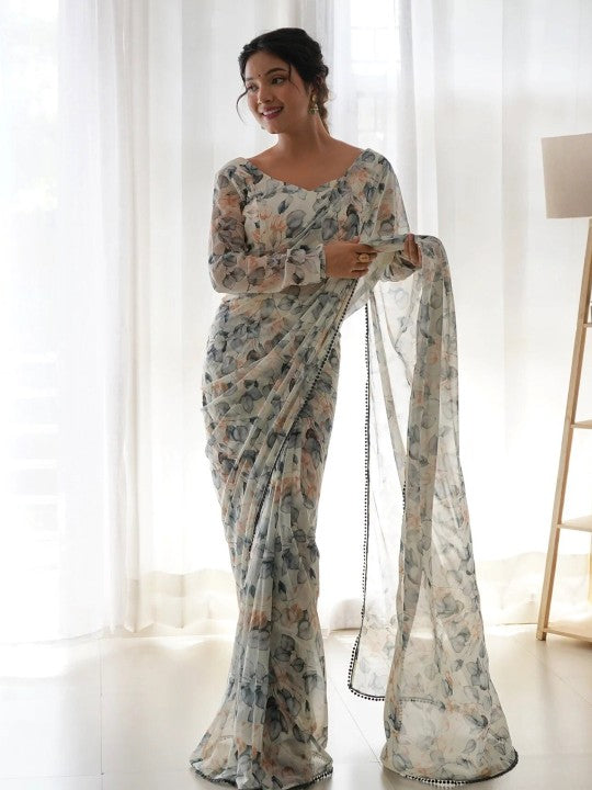 Floral Pure Georgette Ready to Wear Saree