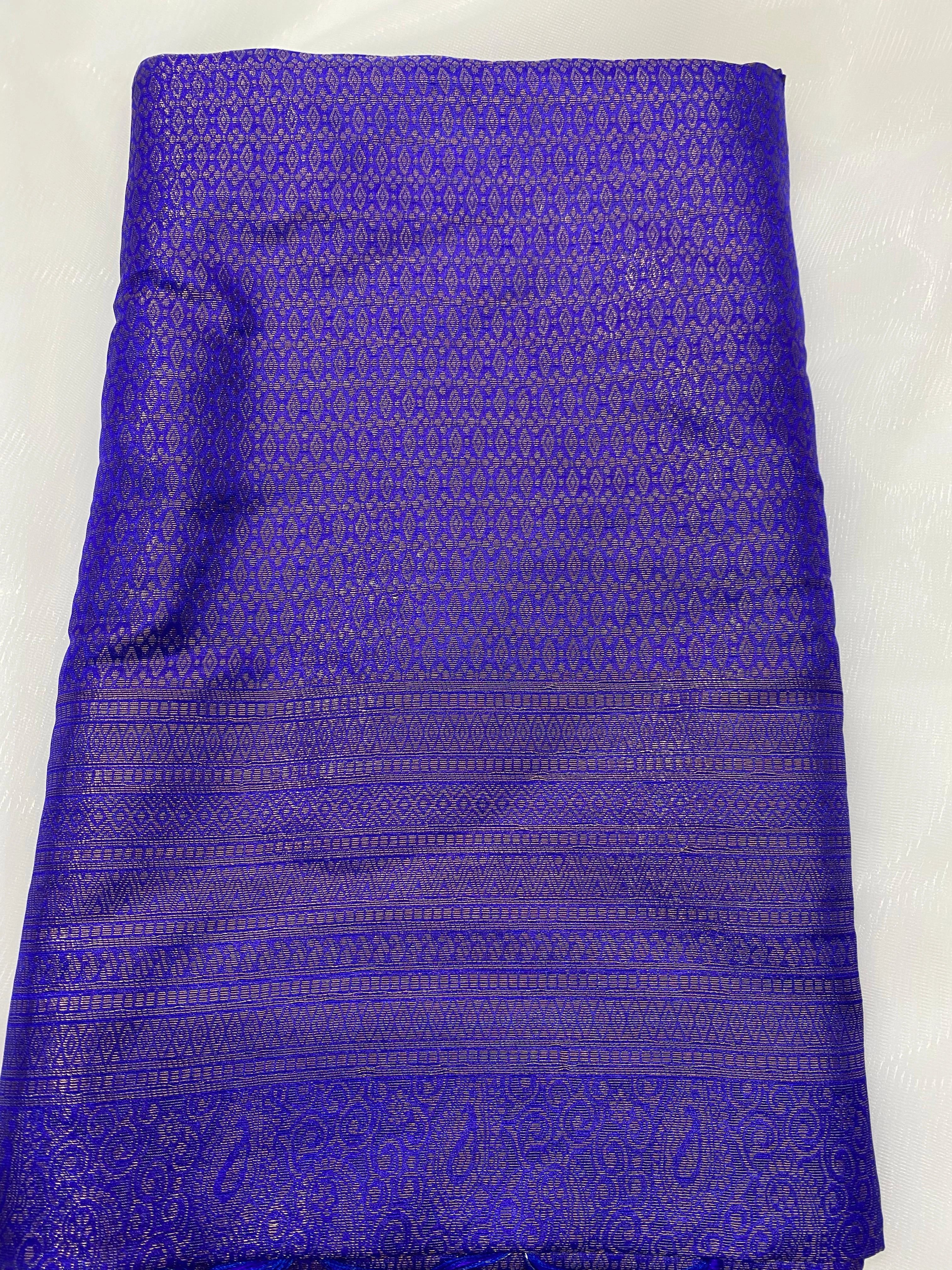 Royal Blue Banarasi Style Soft Silk Saree with Zari Weave