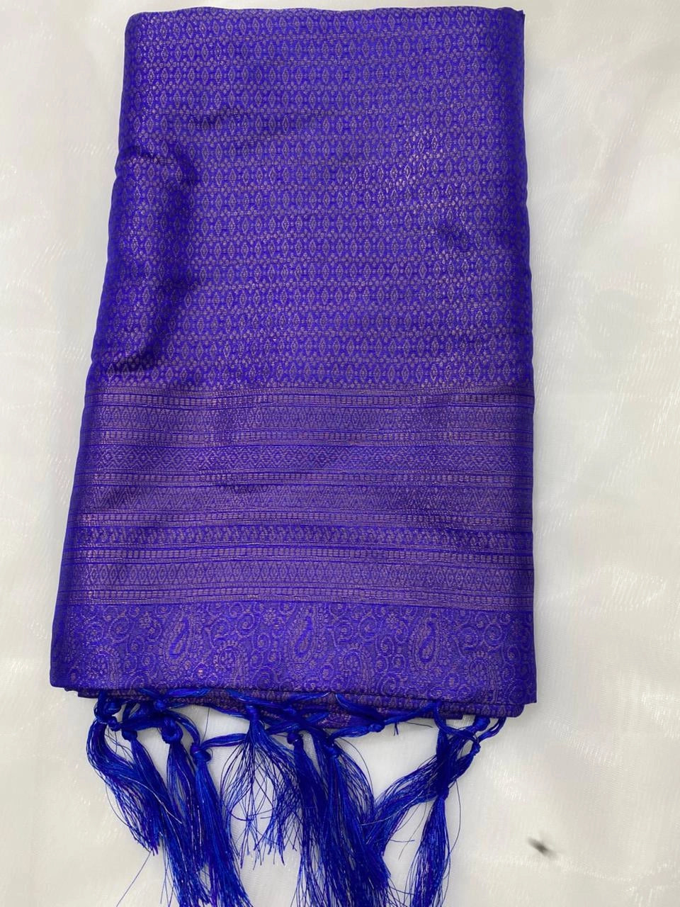 Royal Blue Banarasi Style Soft Silk Saree with Zari Weave