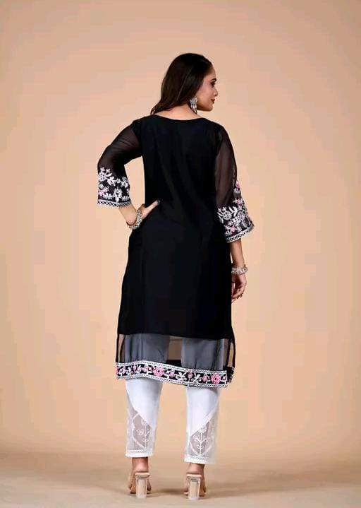 NEW DESIGNER FLORAL PRINT EMBROIDERY KURTA SETS