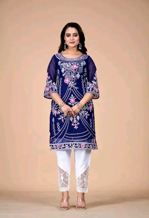 NEW DESIGNER FLORAL PRINT EMBROIDERY KURTA SETS