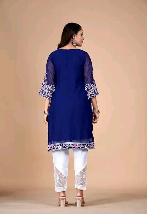 NEW DESIGNER FLORAL PRINT EMBROIDERY KURTA SETS