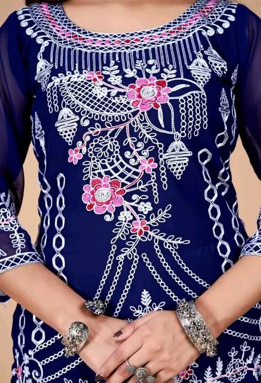 NEW DESIGNER FLORAL PRINT EMBROIDERY KURTA SETS