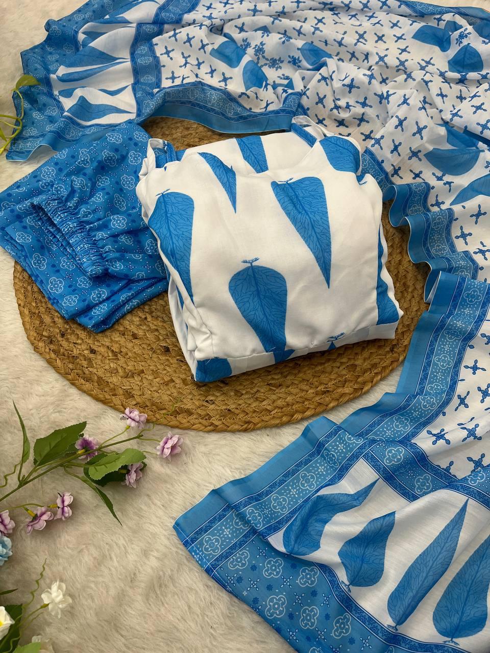 Radiant Pure Cermic Cotton Digital Printed Anarkali Pant Suit