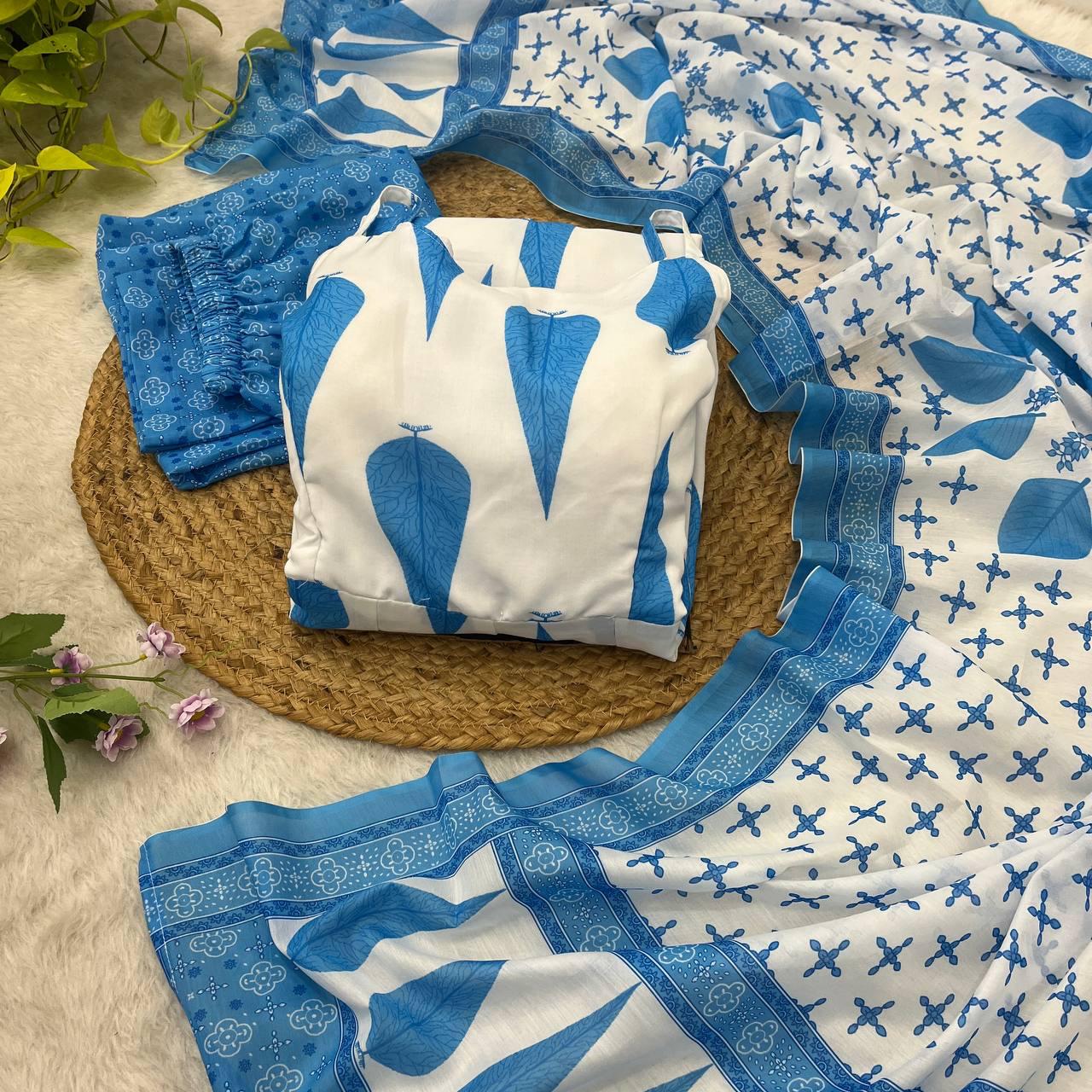 Radiant Pure Cermic Cotton Digital Printed Anarkali Pant Suit