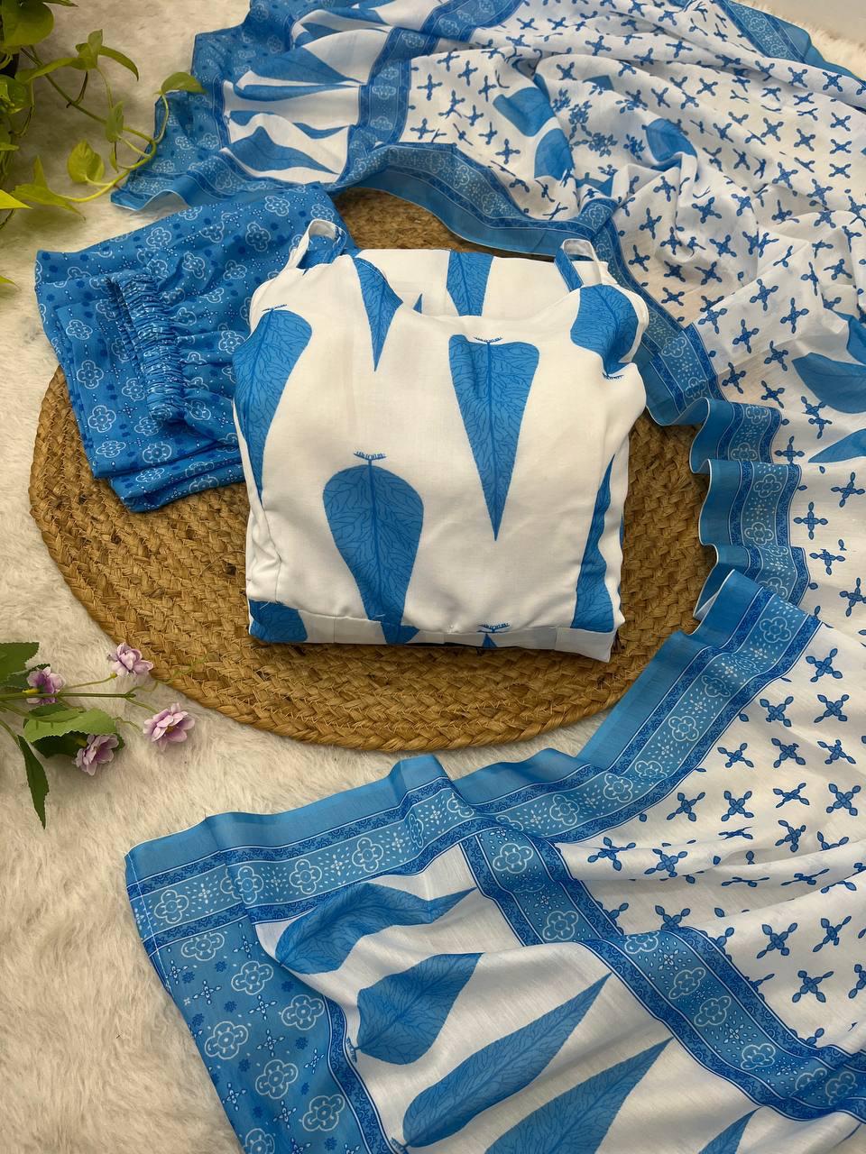 Radiant Pure Cermic Cotton Digital Printed Anarkali Pant Suit