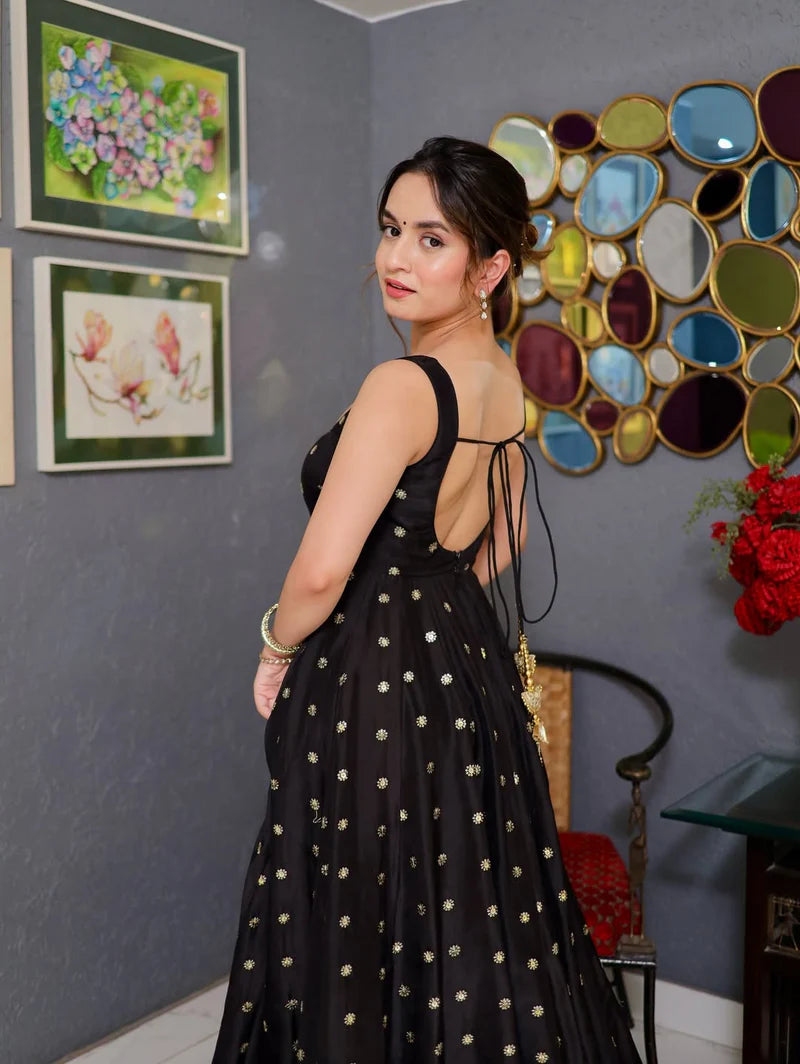 Manuska Designer Embroidered Zari Sequins Work Gown (Copy)