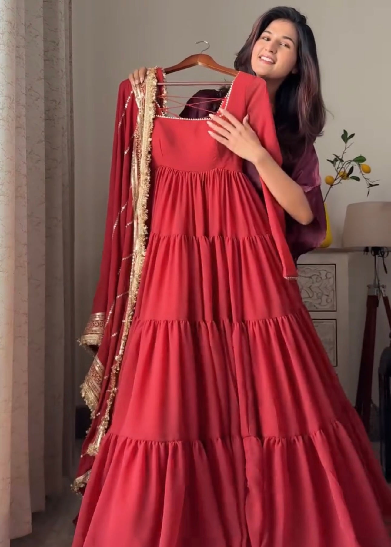 Royal Purple 17-Meter Flair Anarkali Dress