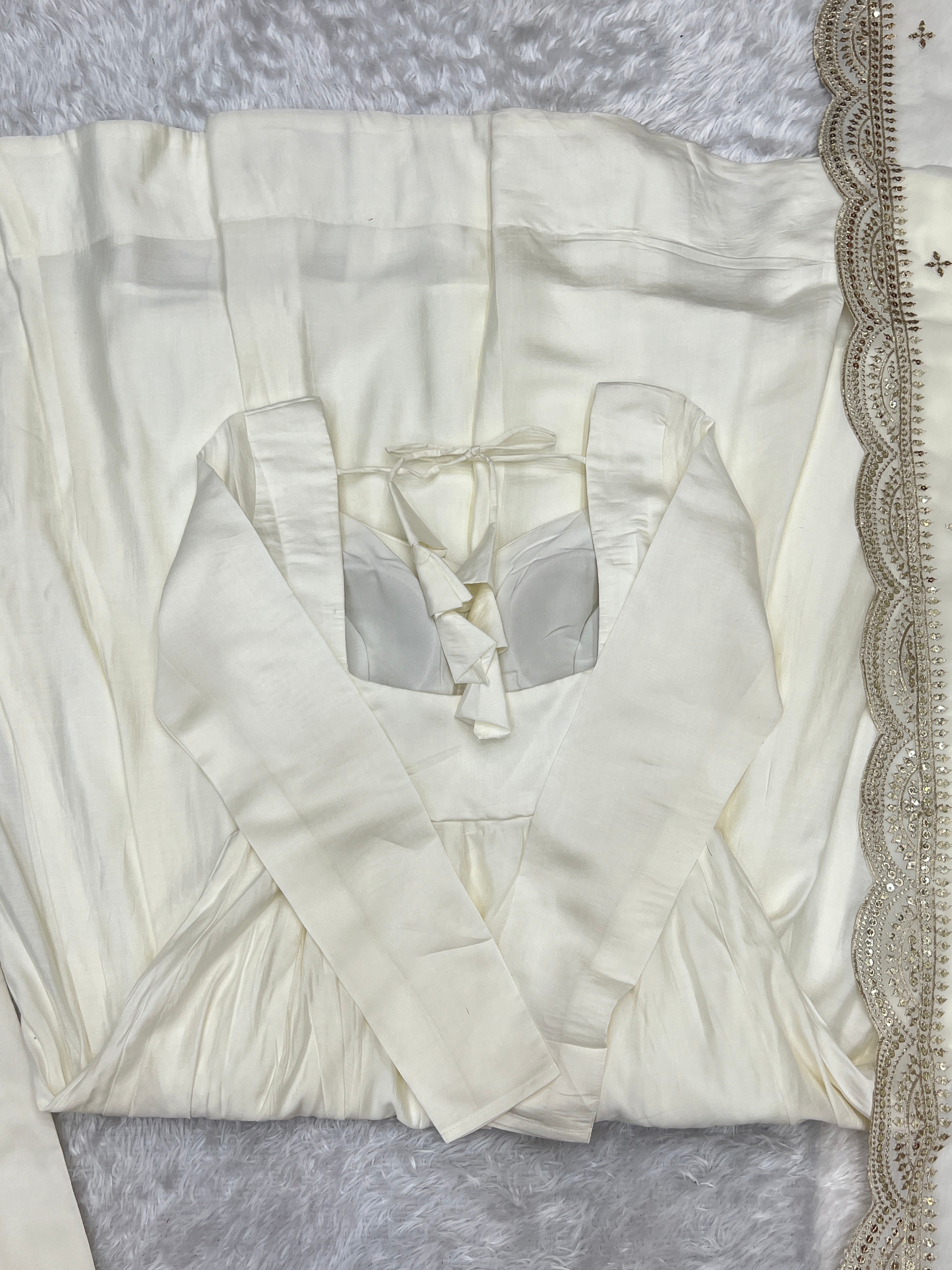 Exquisite Pure Romansilk Chanderi Designer Anarkali Pant Suit