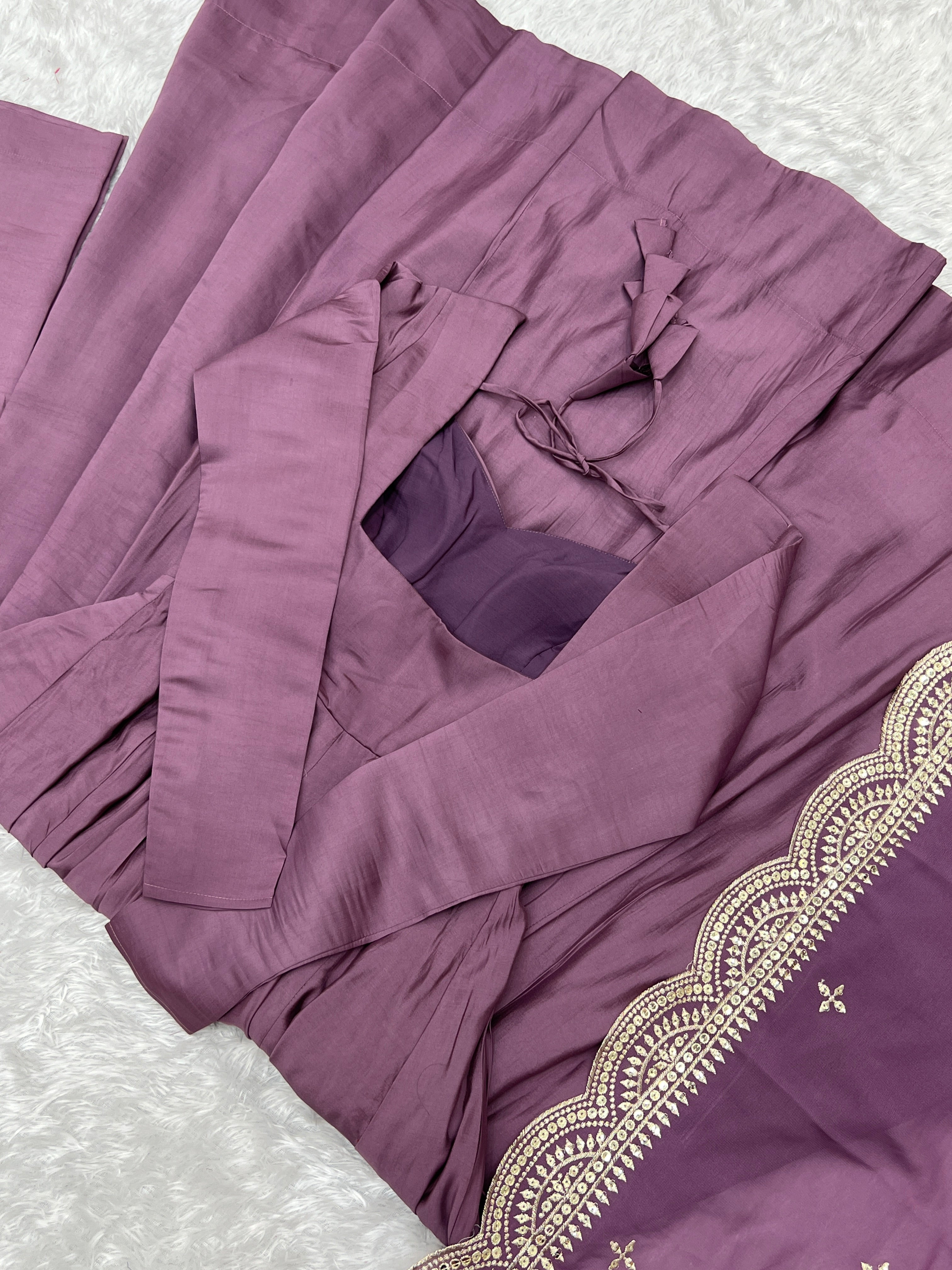 Exquisite Pure Romansilk Chanderi Designer Anarkali Pant Suit