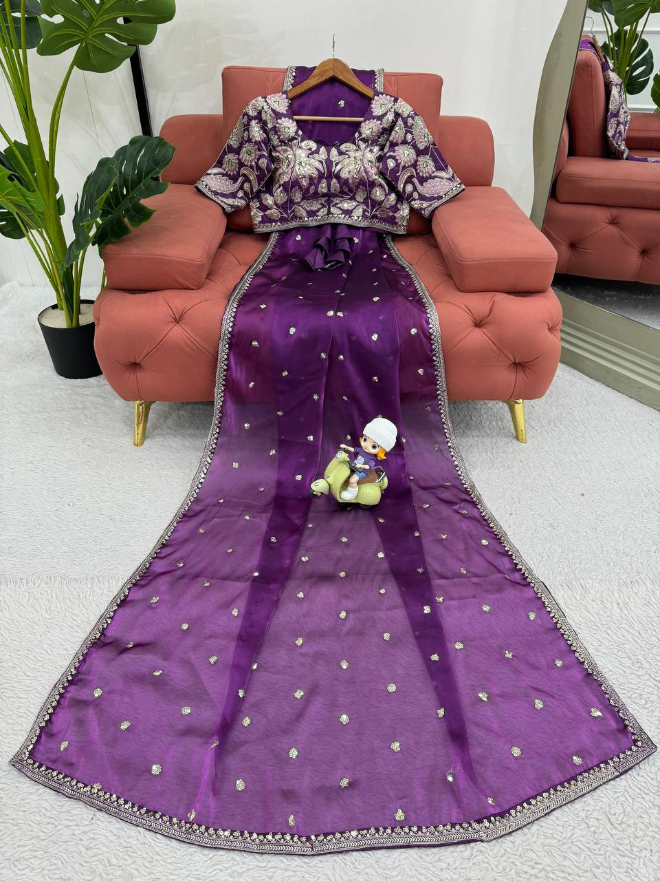 Beautiful Designer Saree On Jimmy Chu Febric and Different Colors