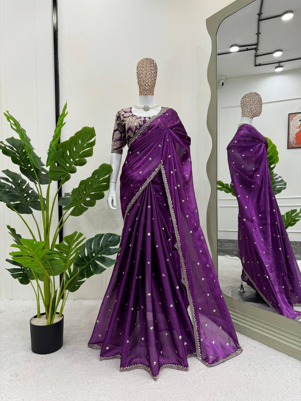 Beautiful Designer Saree On Jimmy Chu Febric and Different Colors