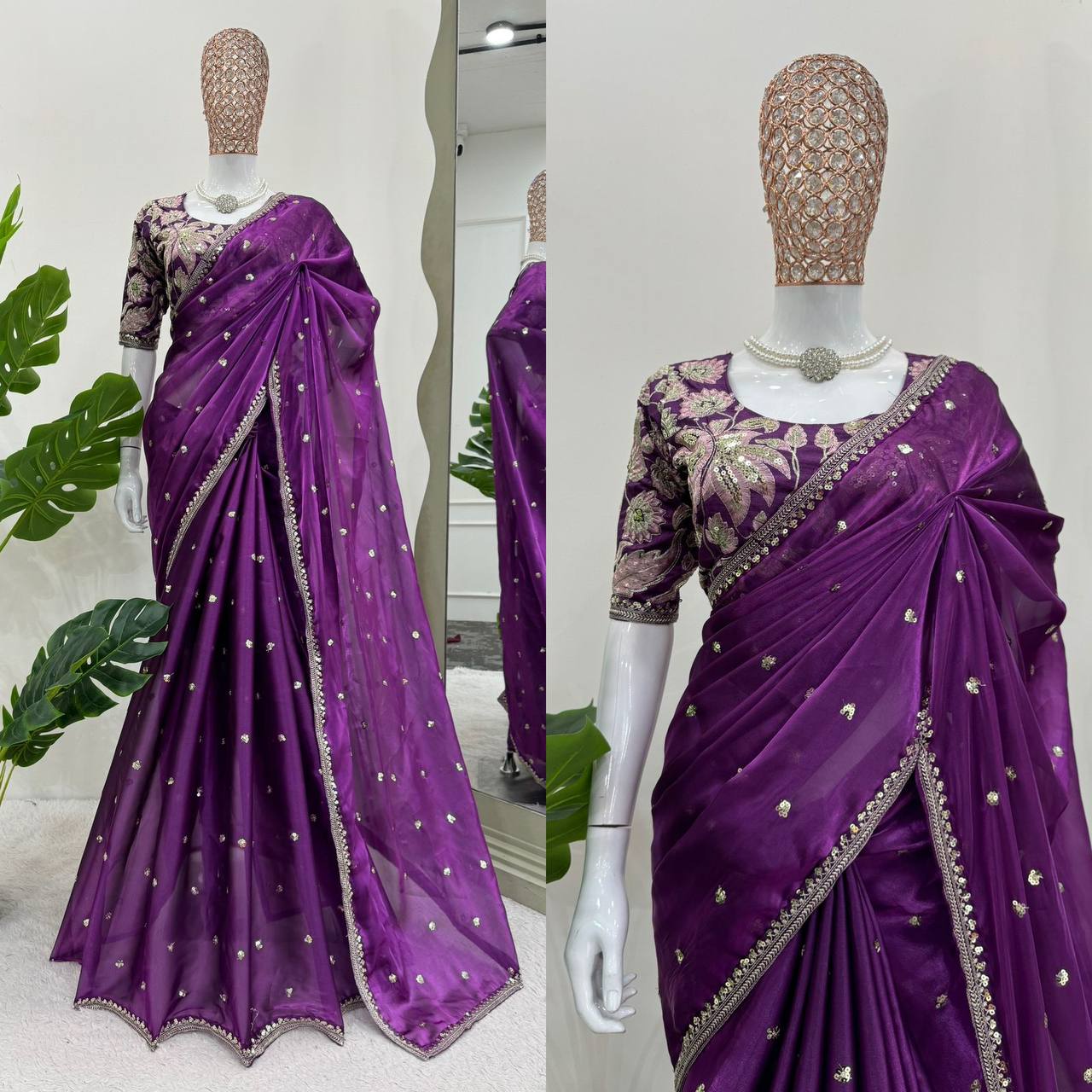 Beautiful Designer Saree On Jimmy Chu Febric and Different Colors