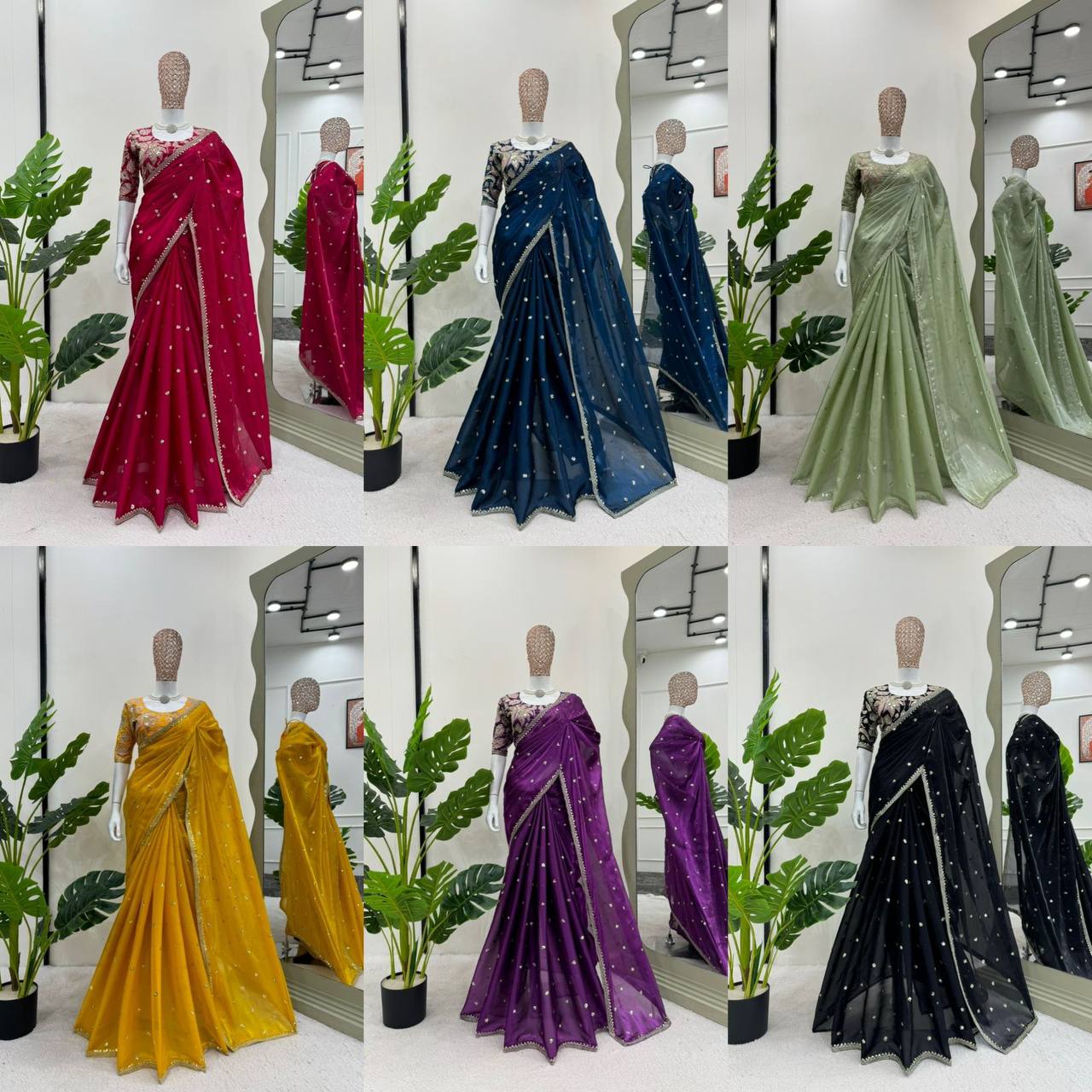 Beautiful Designer Saree On Jimmy Chu Febric and Different Colors