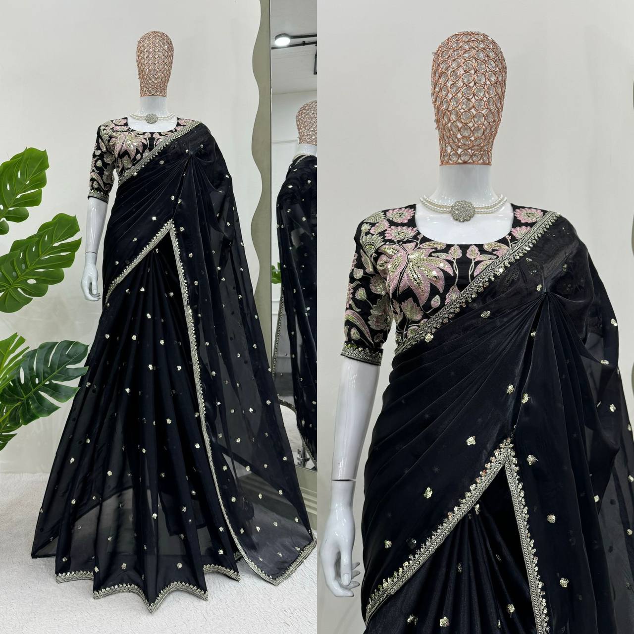 Beautiful Designer Saree On Jimmy Chu Febric and Different Colors