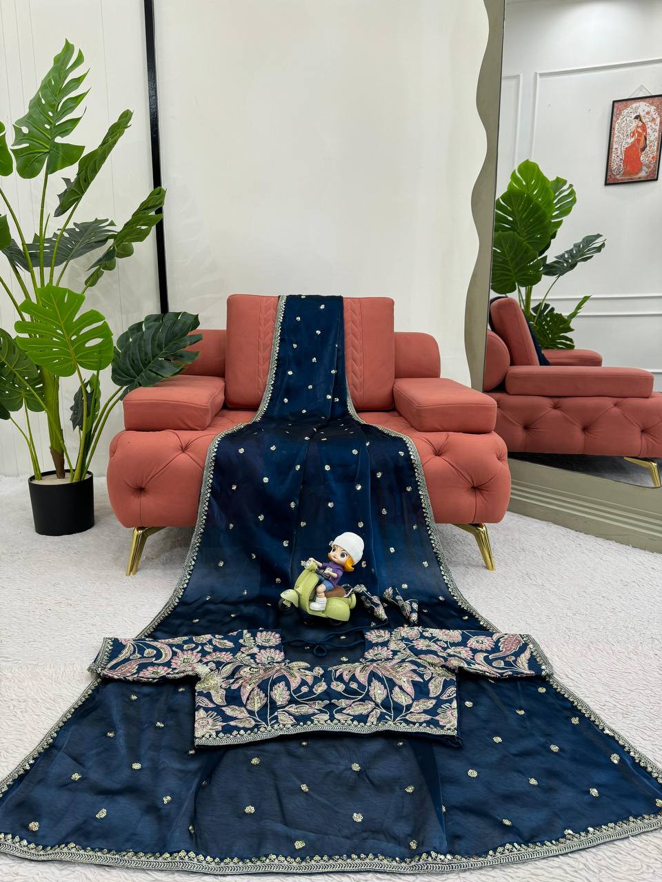 Beautiful Designer Saree On Jimmy Chu Febric and Different Colors