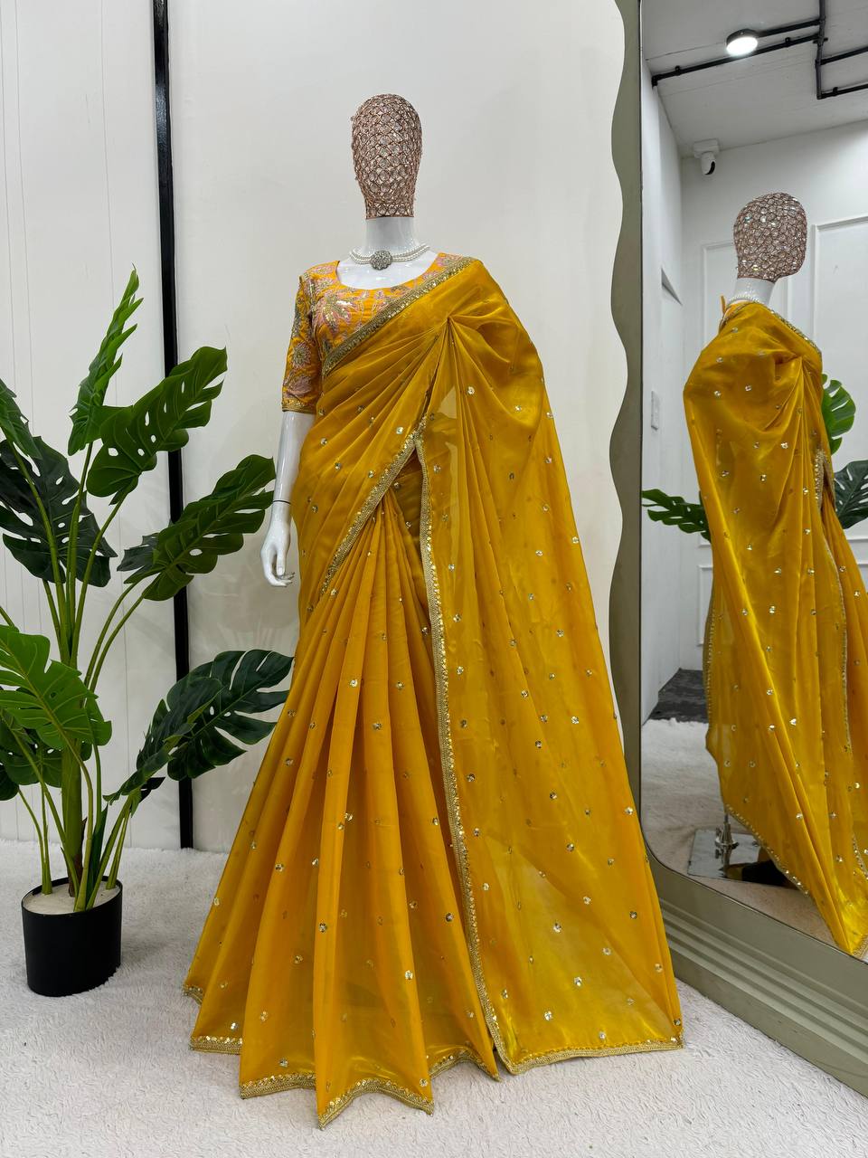 Beautiful Designer Saree On Jimmy Chu Febric and Different Colors