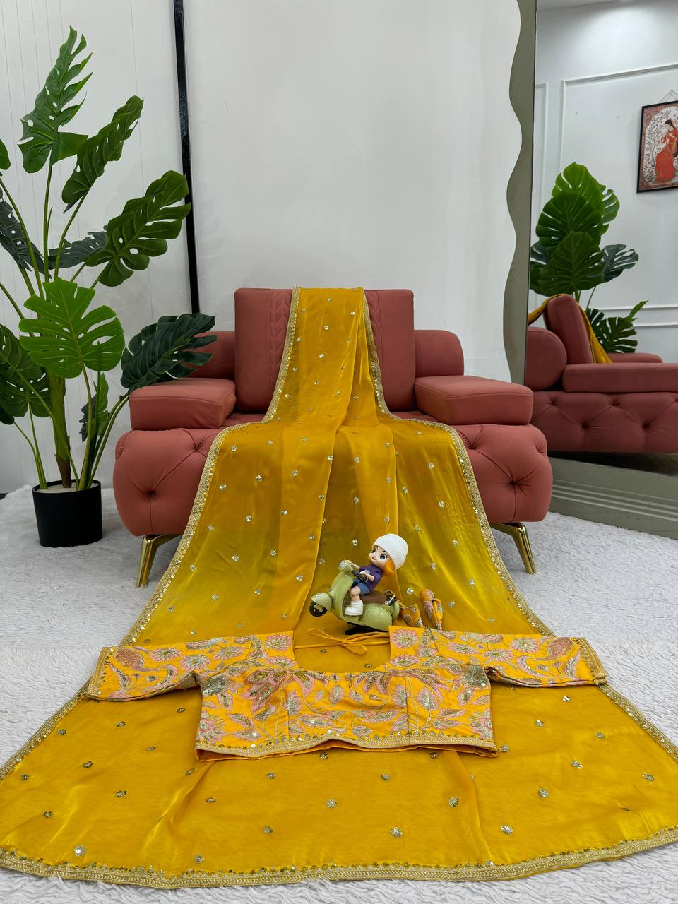 Beautiful Designer Saree On Jimmy Chu Febric and Different Colors