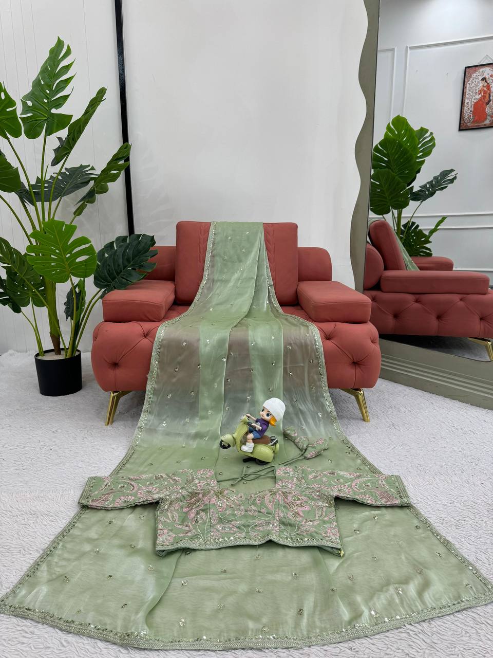 Beautiful Designer Saree On Jimmy Chu Febric and Different Colors