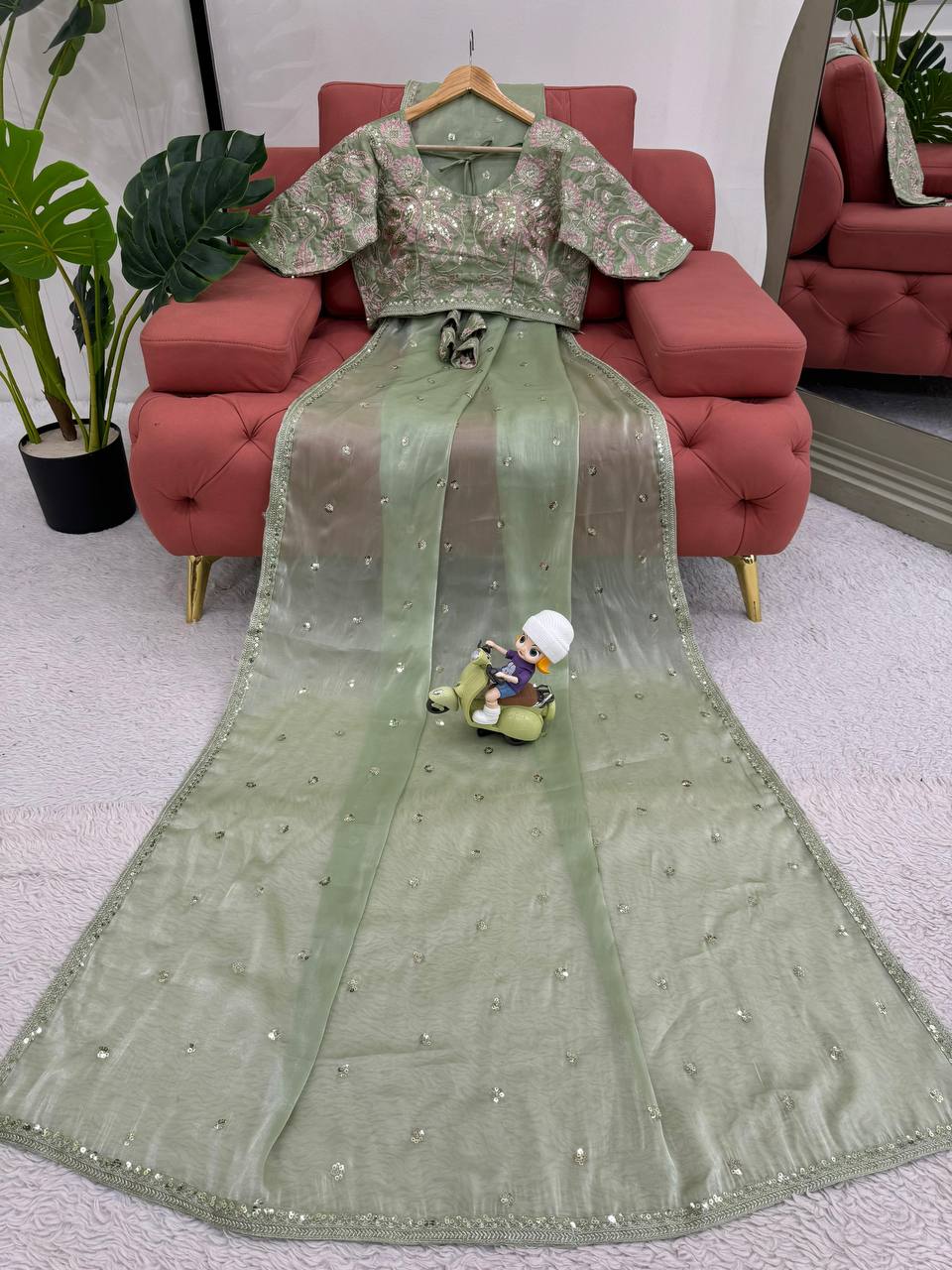 Beautiful Designer Saree On Jimmy Chu Febric and Different Colors