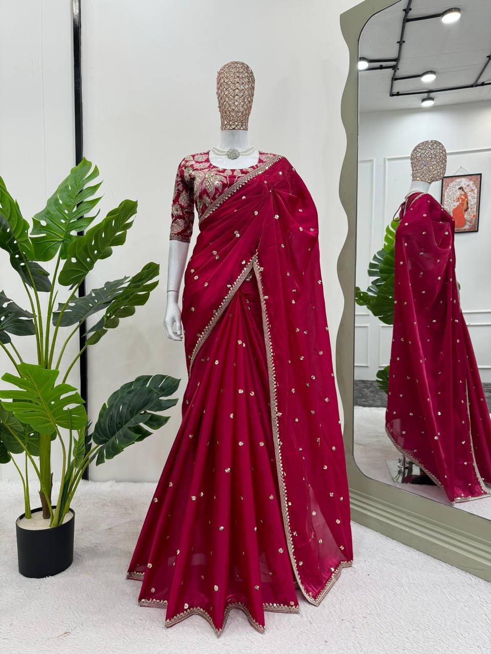 Beautiful Designer Saree On Jimmy Chu Febric and Different Colors
