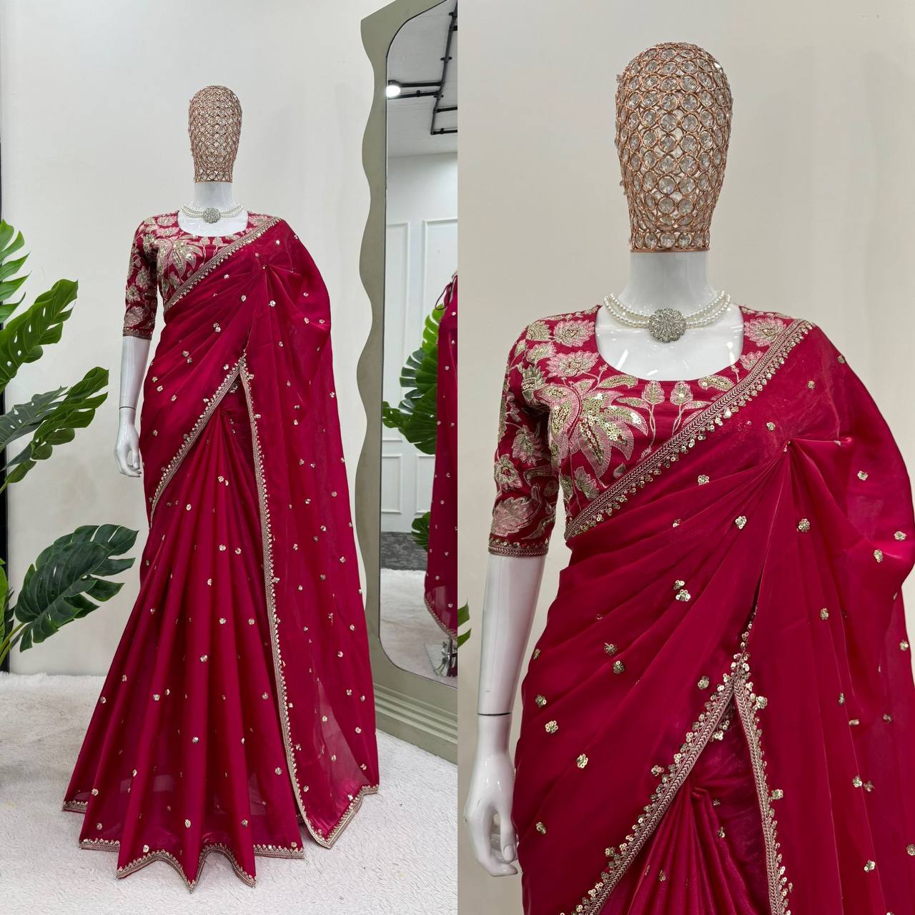Beautiful Designer Saree On Jimmy Chu Febric and Different Colors