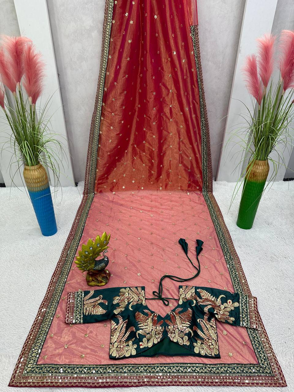 New Designer Jimmy Chu Mono Benglori Silk Saree