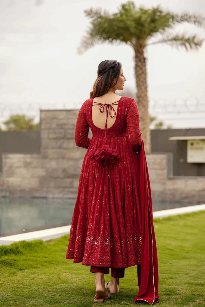 Manyata Premium Quality Mehrooni Red Suit Set