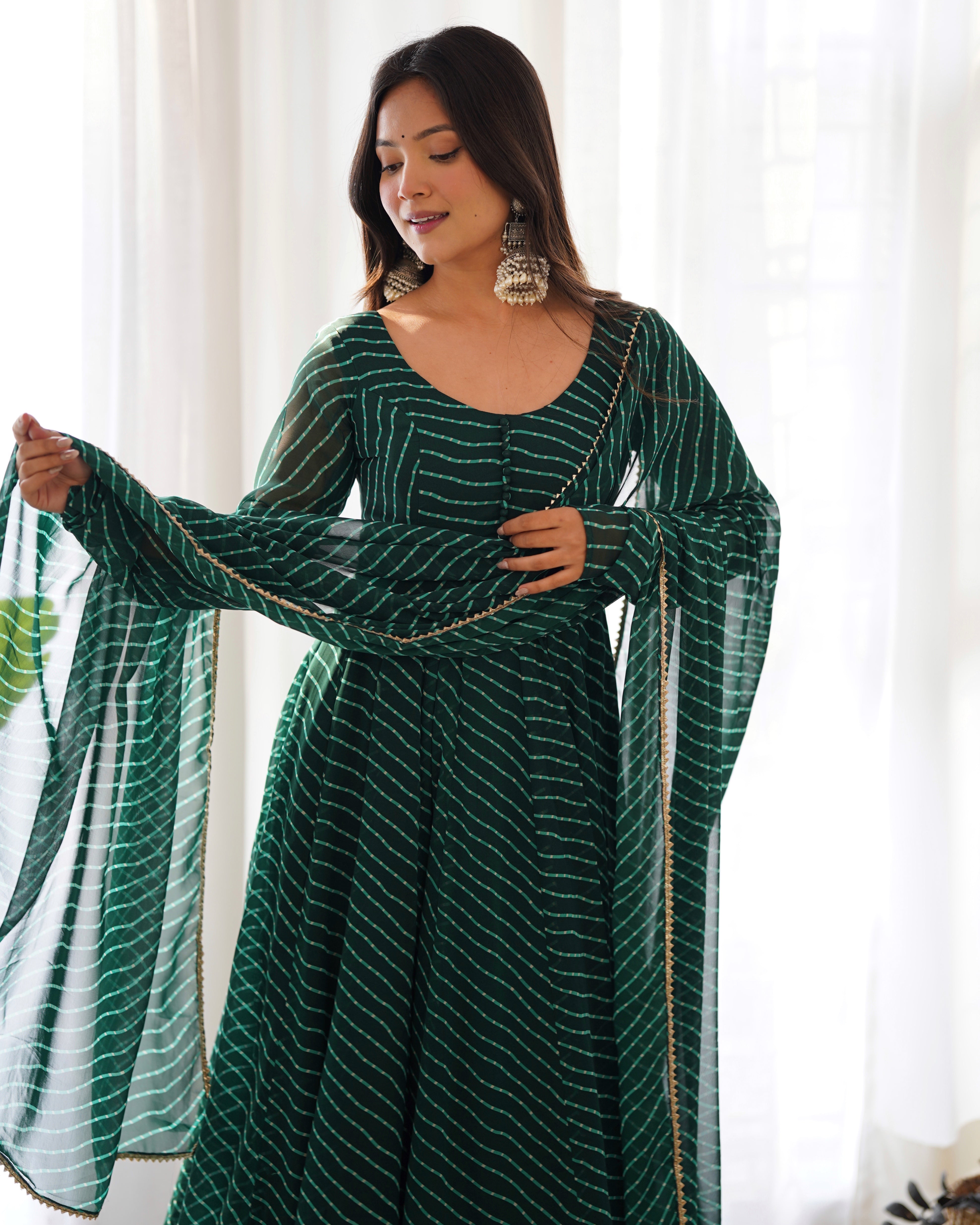 Premium Quality Silk Gown Anarkali Suit Set