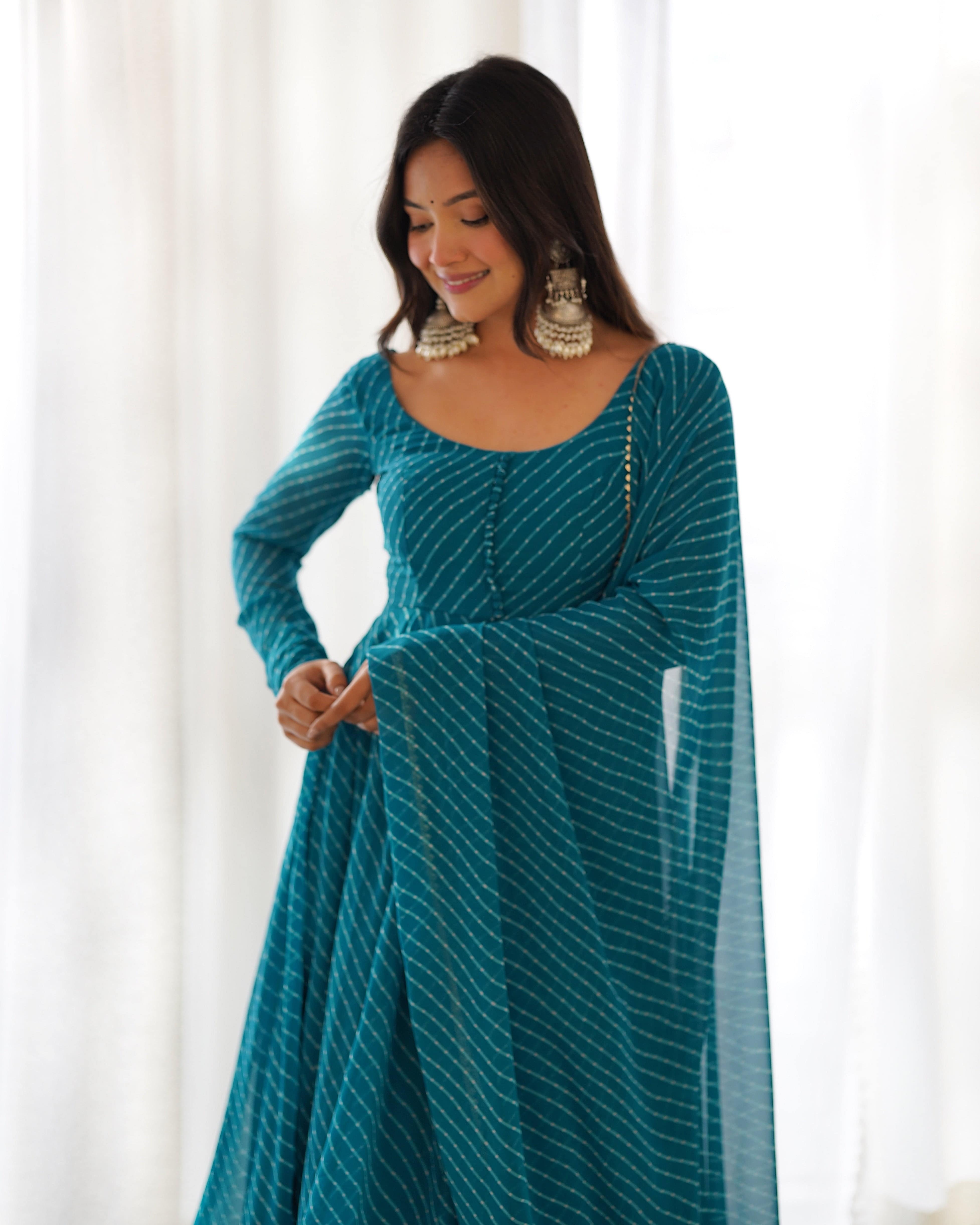 Splendid Faux Georgette Printed Fully Stitched Anarkali Pant Suit