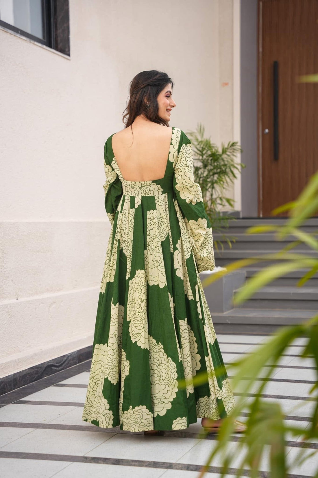 Mehndi Premium Georgette Anarkali Gown