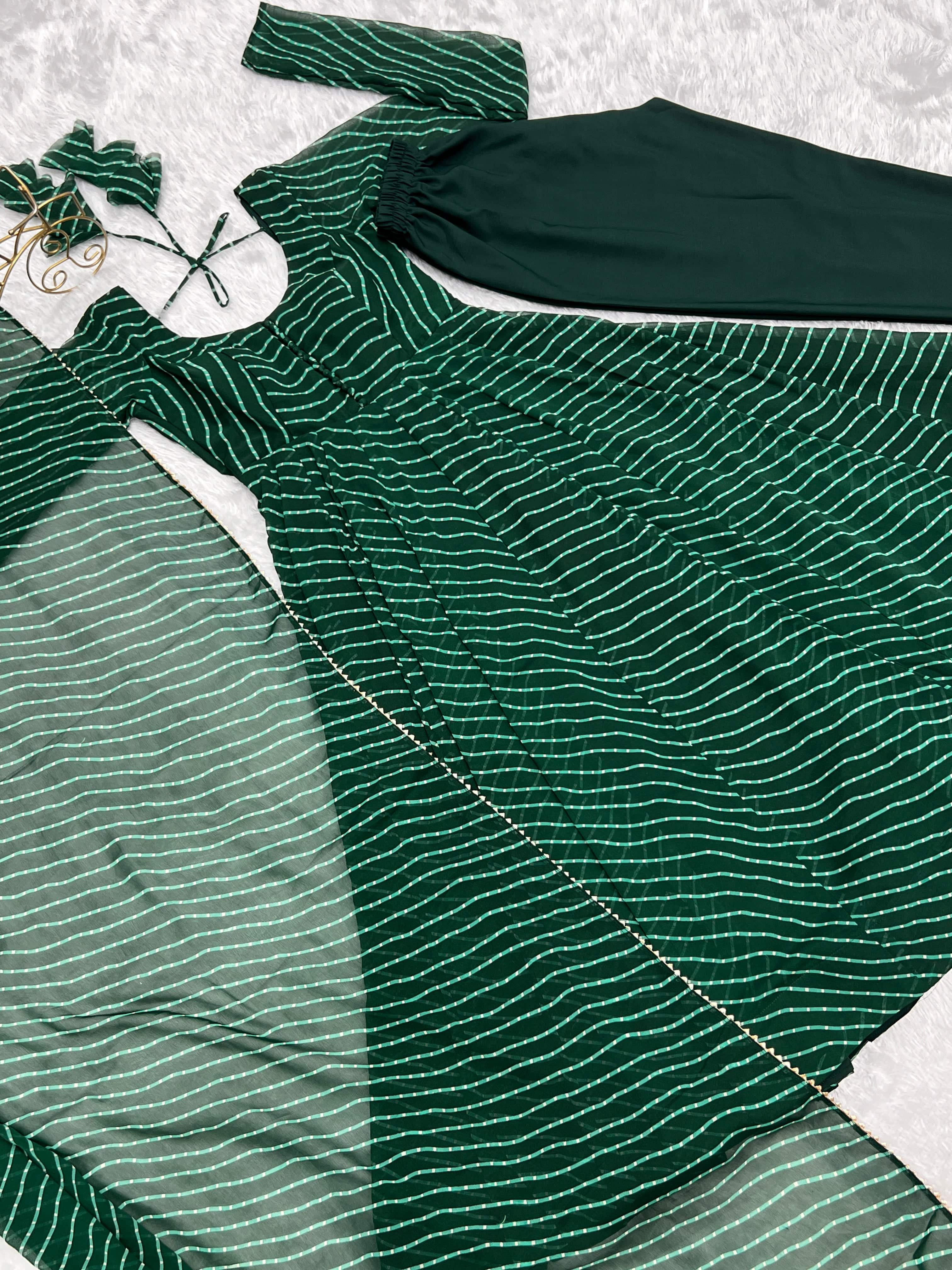 Splendid Faux Georgette Printed Fully Stitched Anarkali Pant Suit