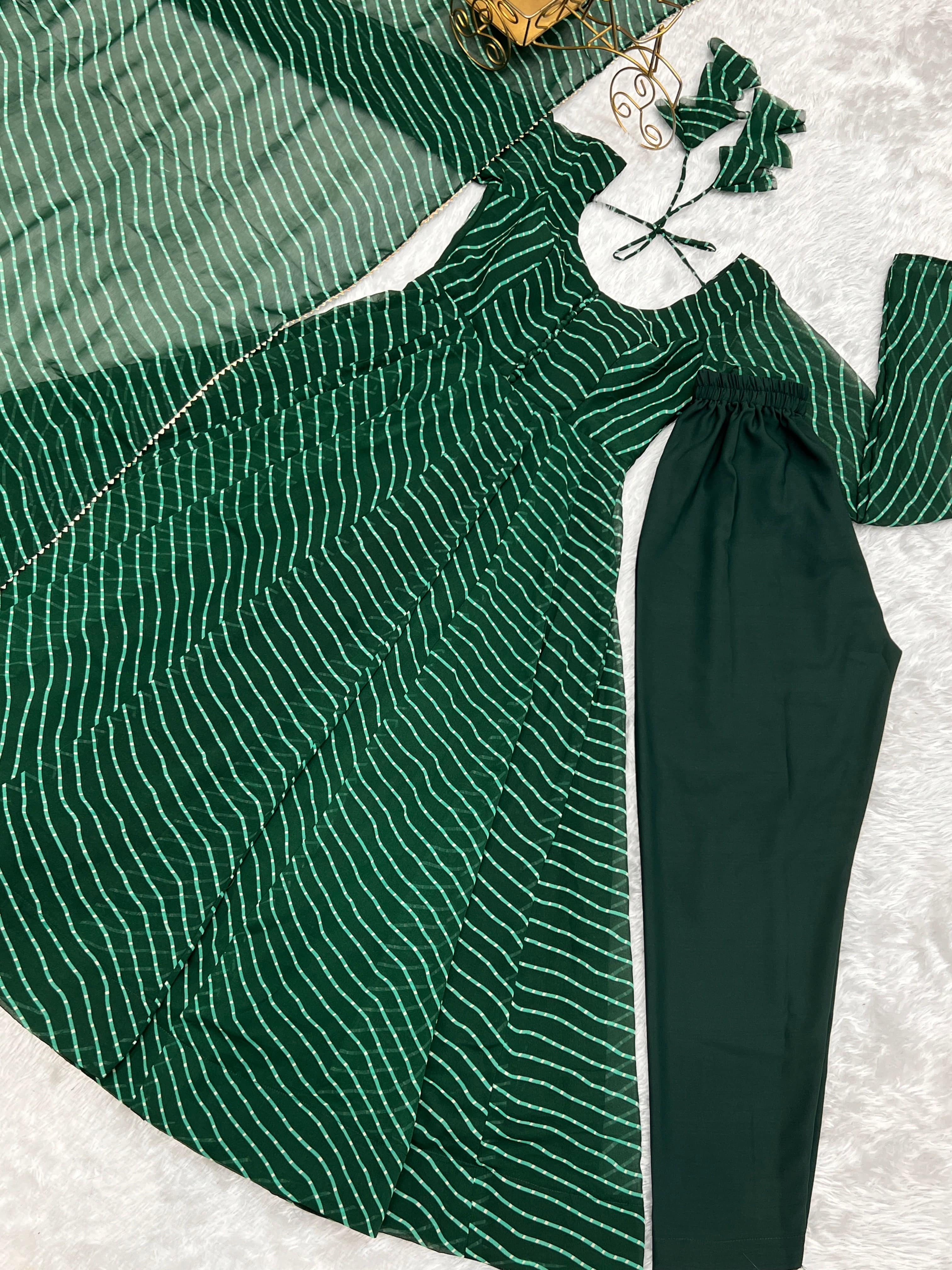 Splendid Faux Georgette Printed Fully Stitched Anarkali Pant Suit