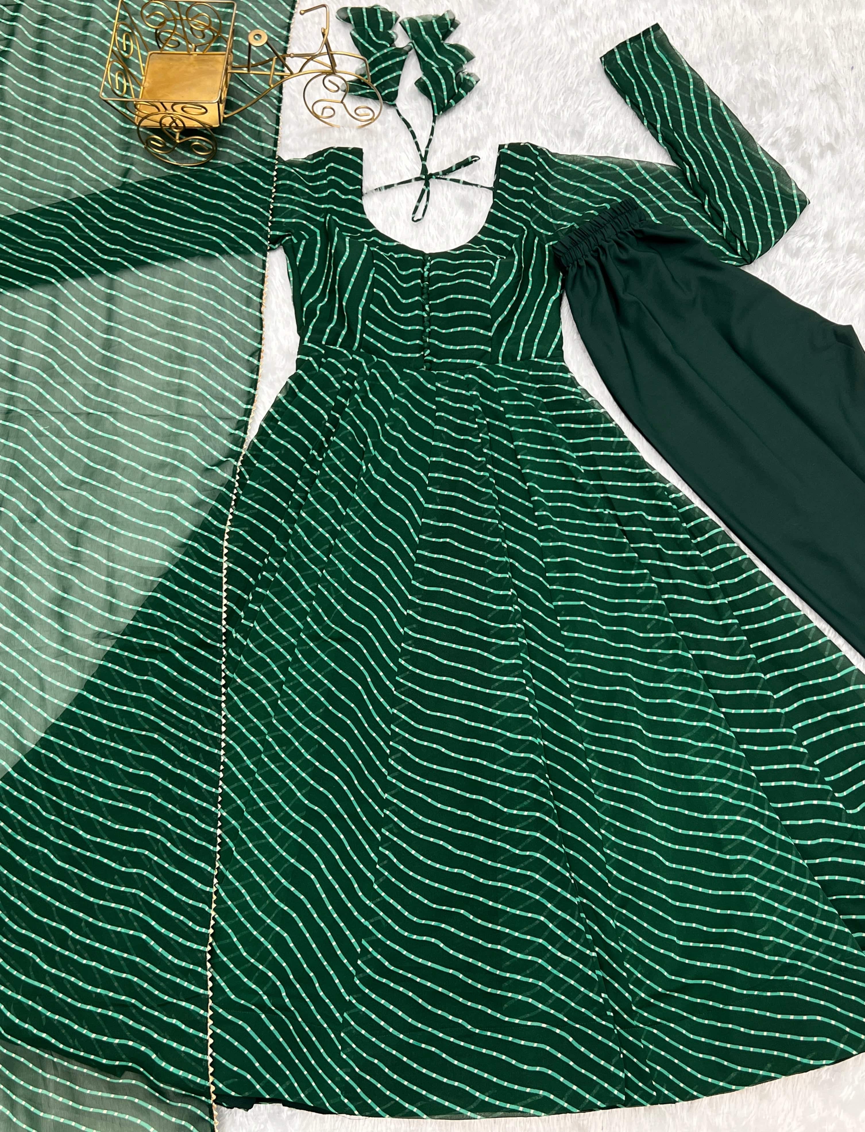 Splendid Faux Georgette Printed Fully Stitched Anarkali Pant Suit