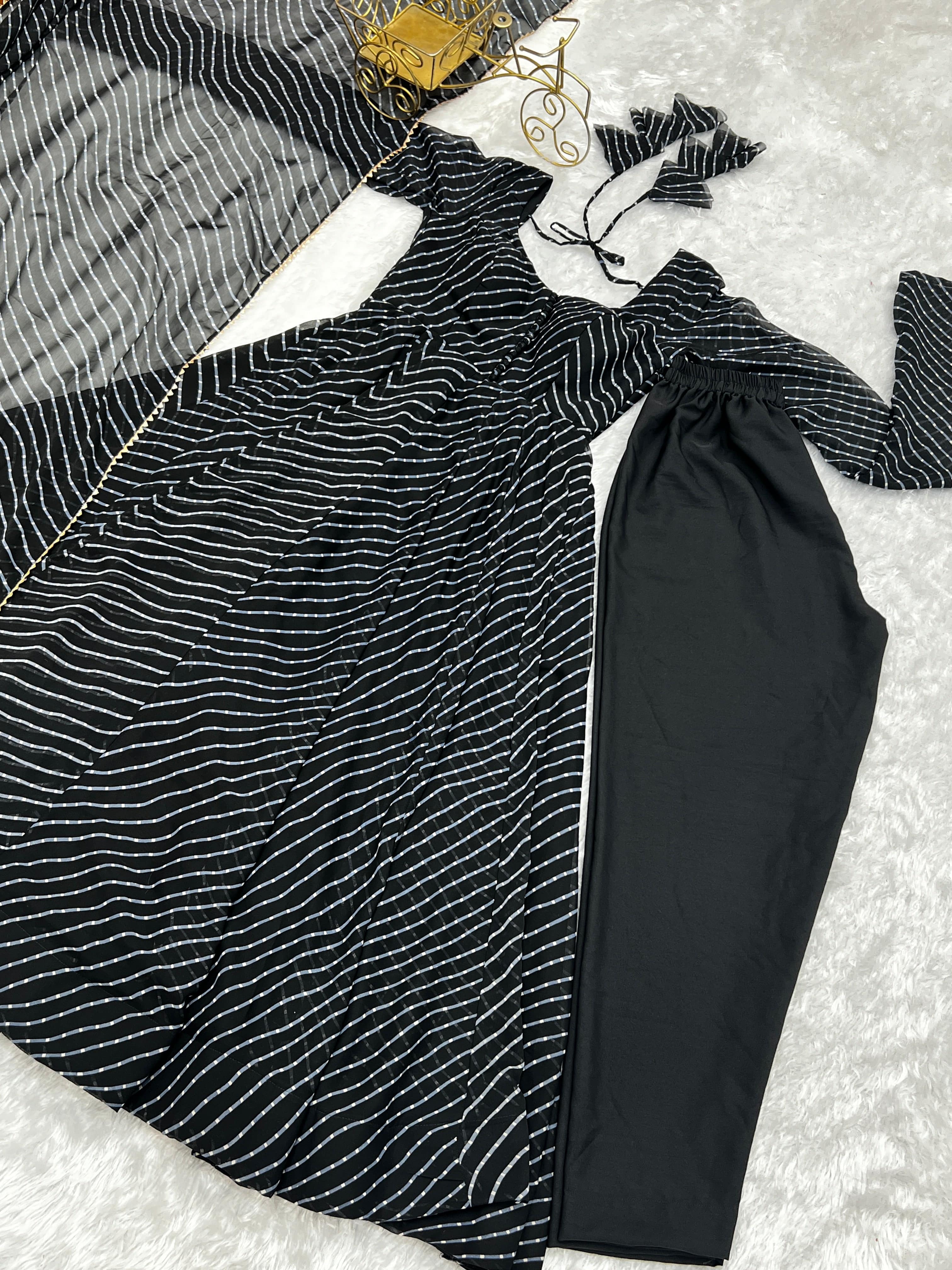 Splendid Faux Georgette Printed Fully Stitched Anarkali Pant Suit