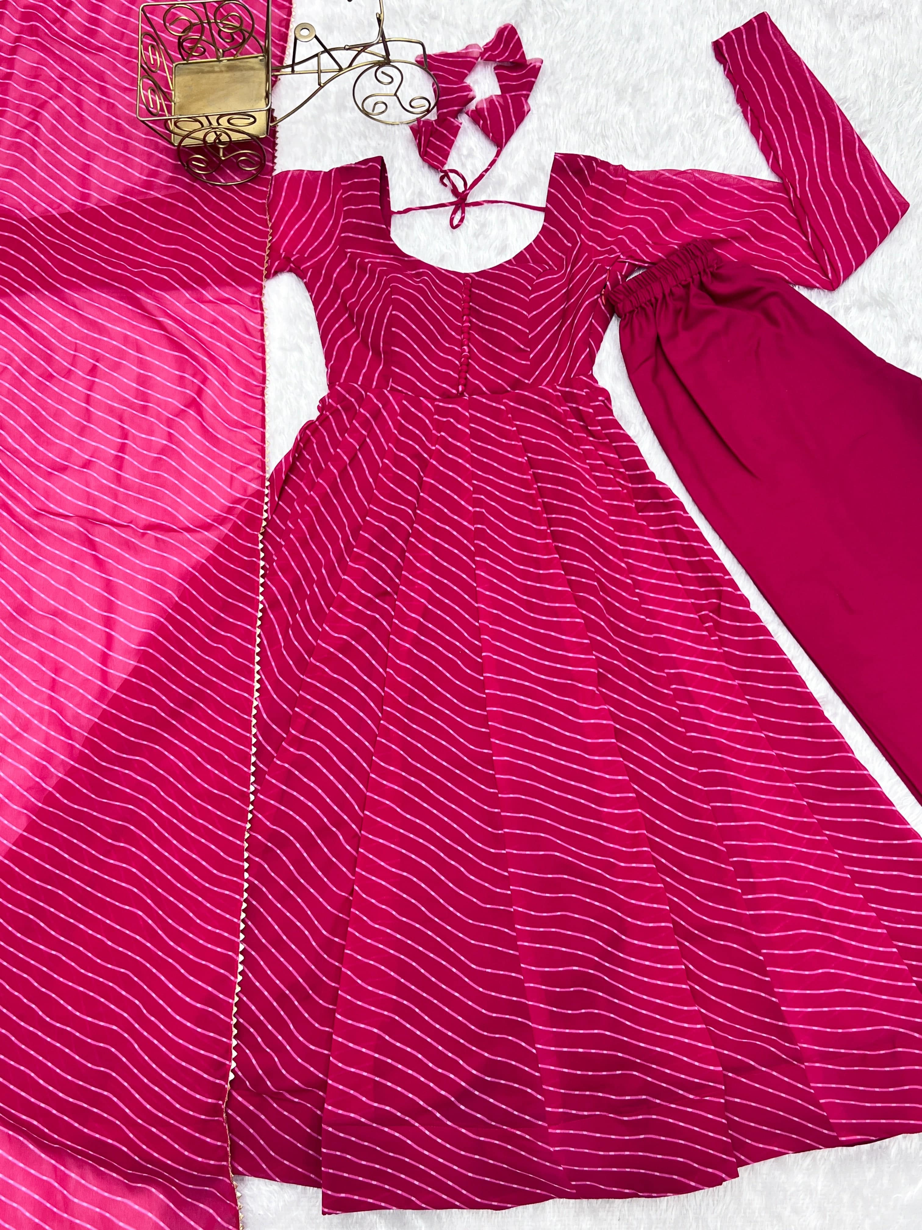 Splendid Faux Georgette Printed Fully Stitched Anarkali Pant Suit